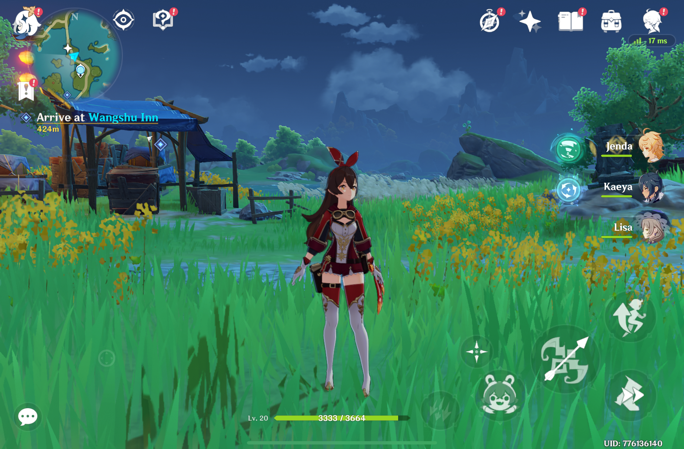 genshin impact character in field