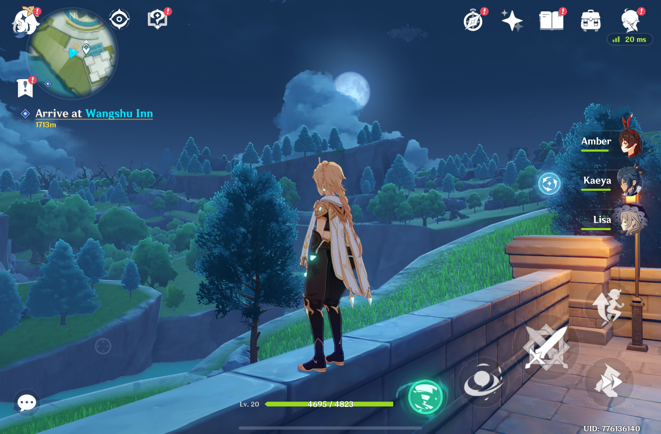 genshin impact character on wall