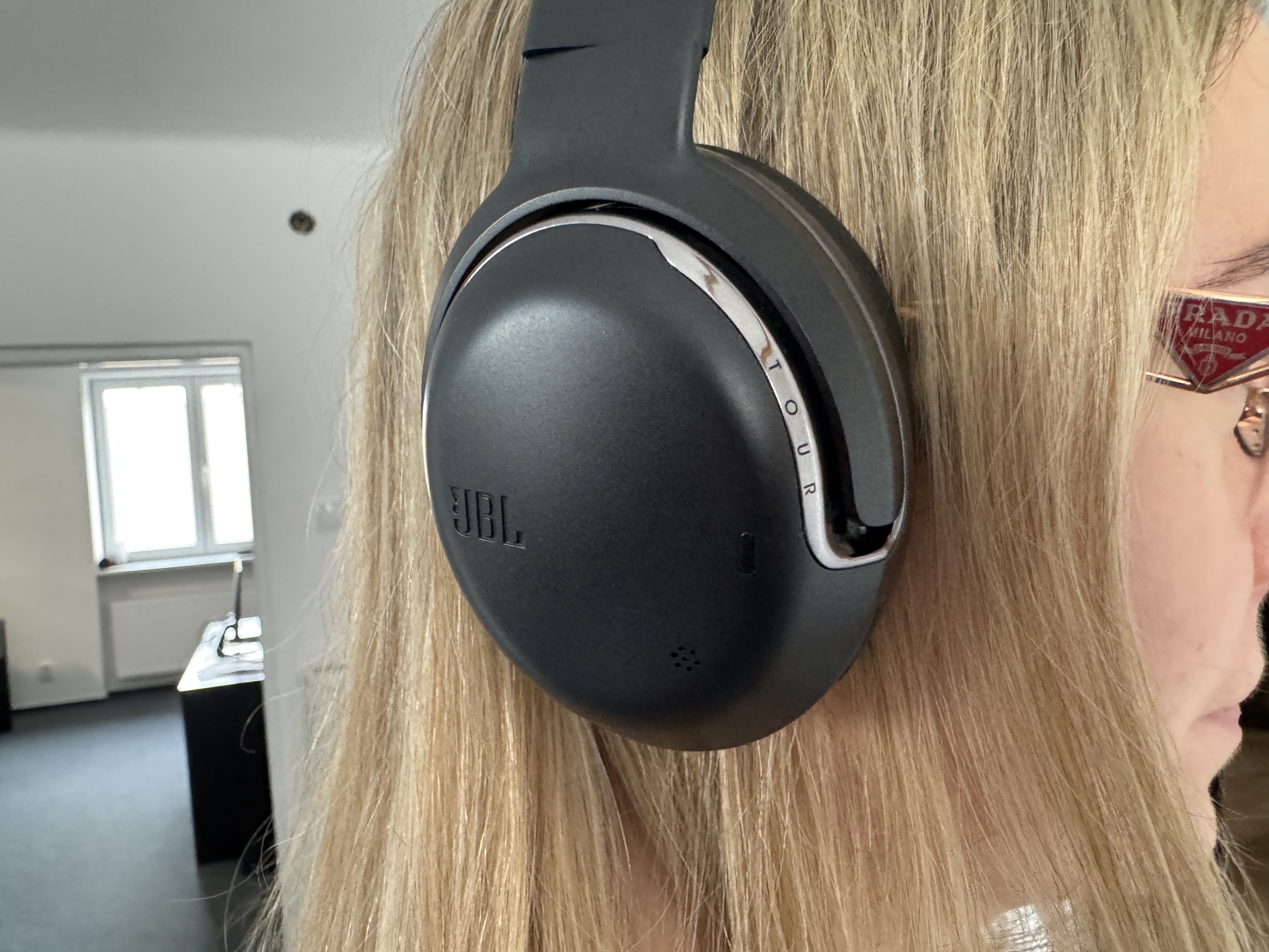 headphones on person