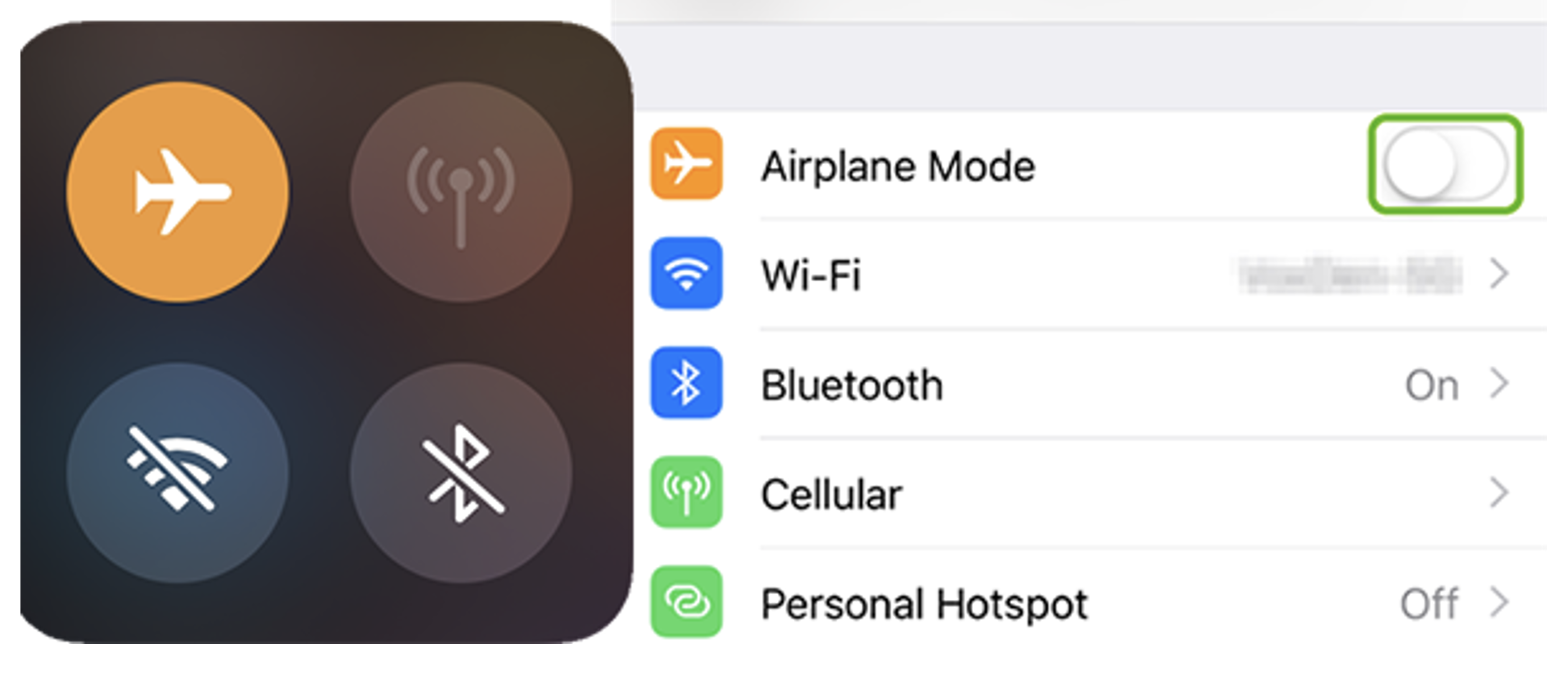 iphone control center
