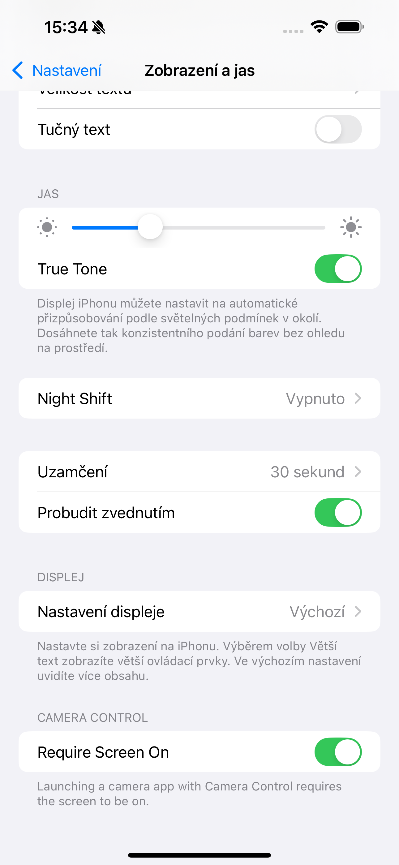 iphone display settings