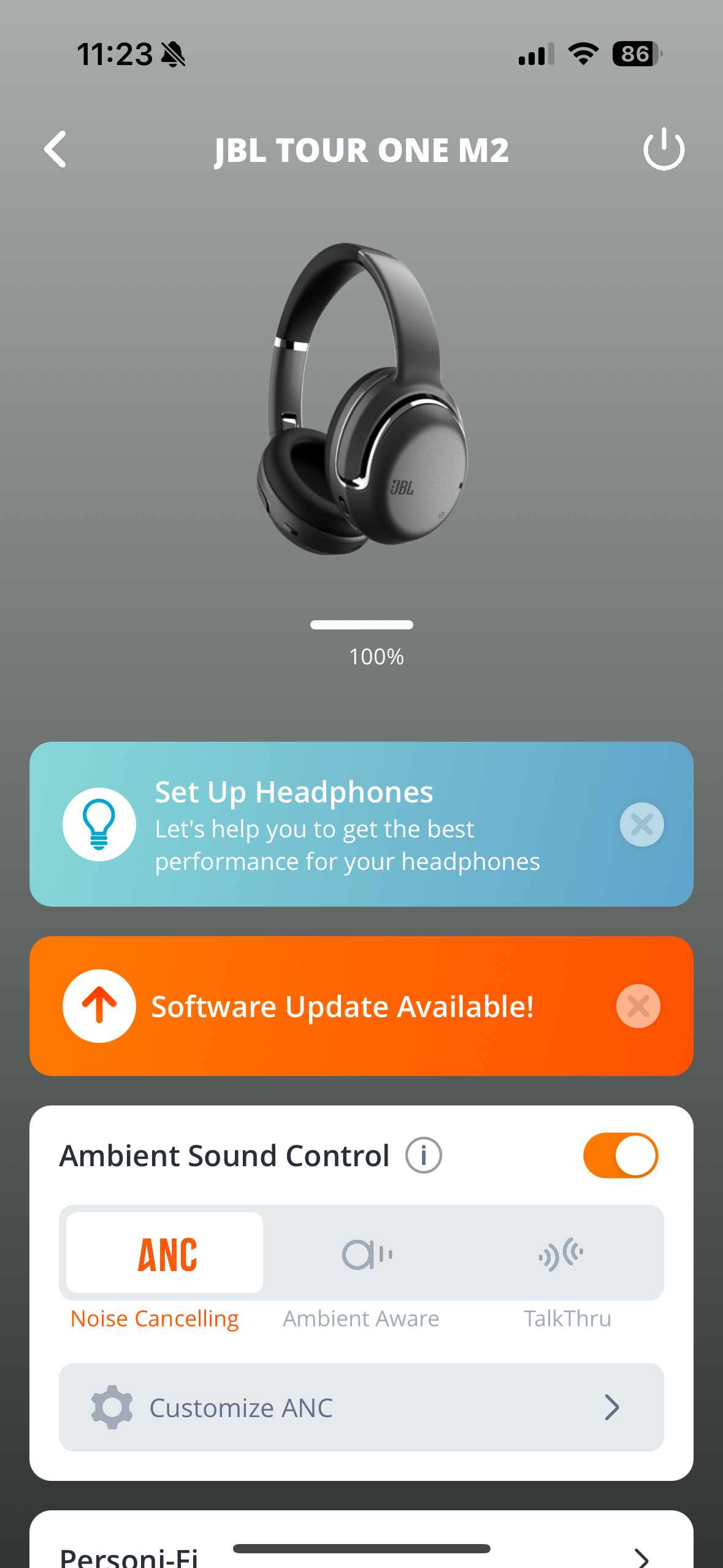 jbl tour one m2 headphones setup