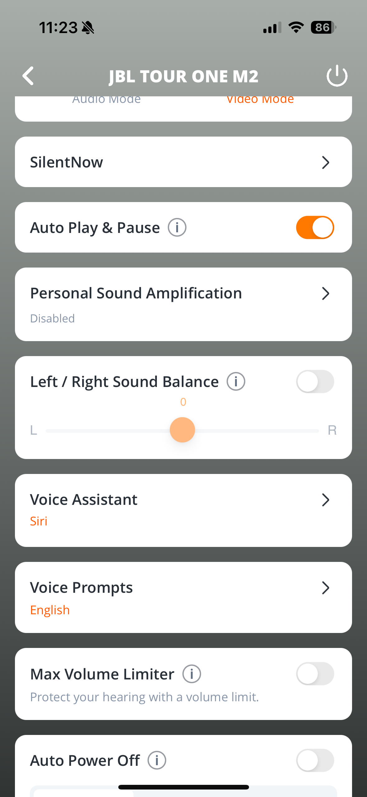 jbl tour one m2 settings continued