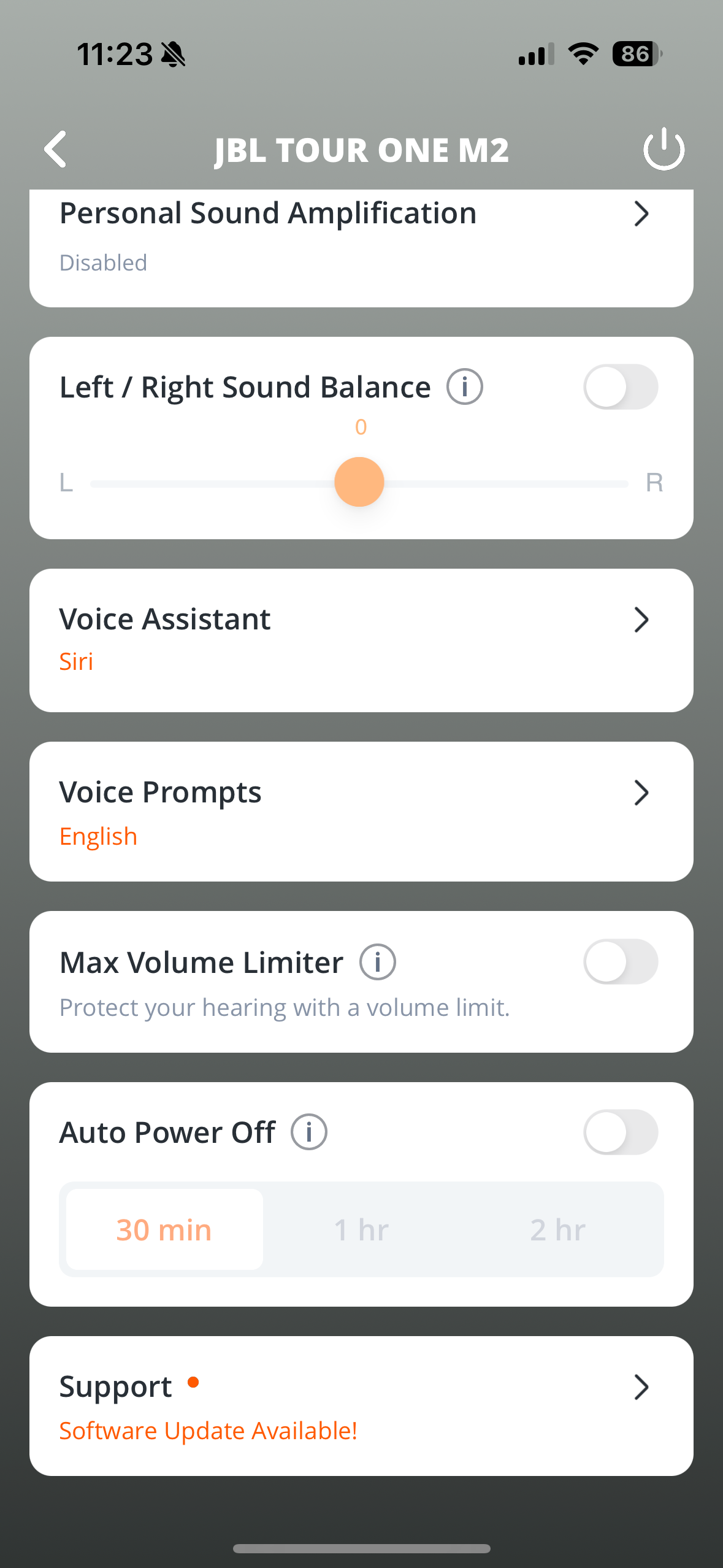 jbl tour one m2 settings
