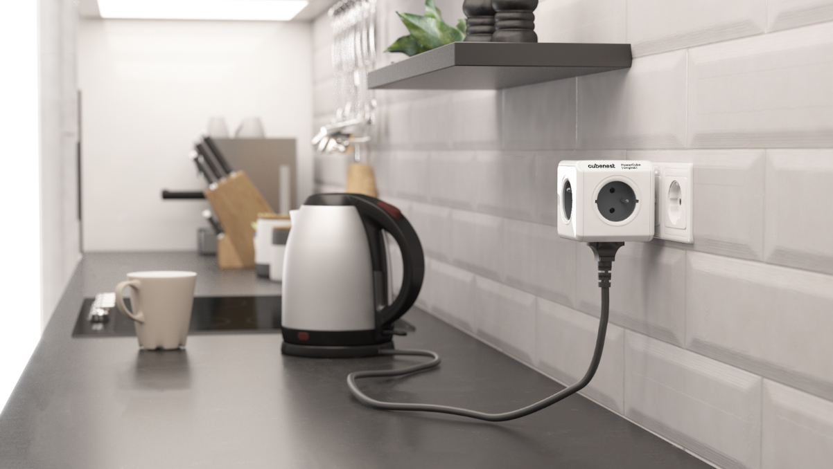 kitchen counter with appliances