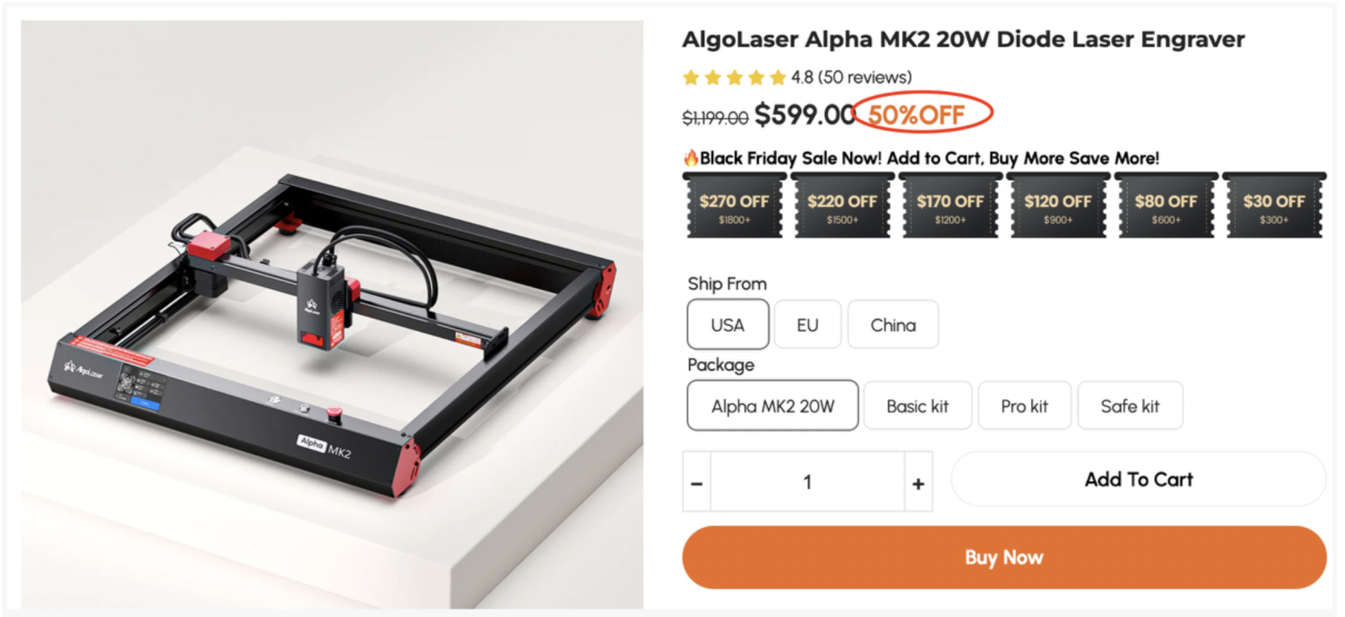 laser engraver sale page