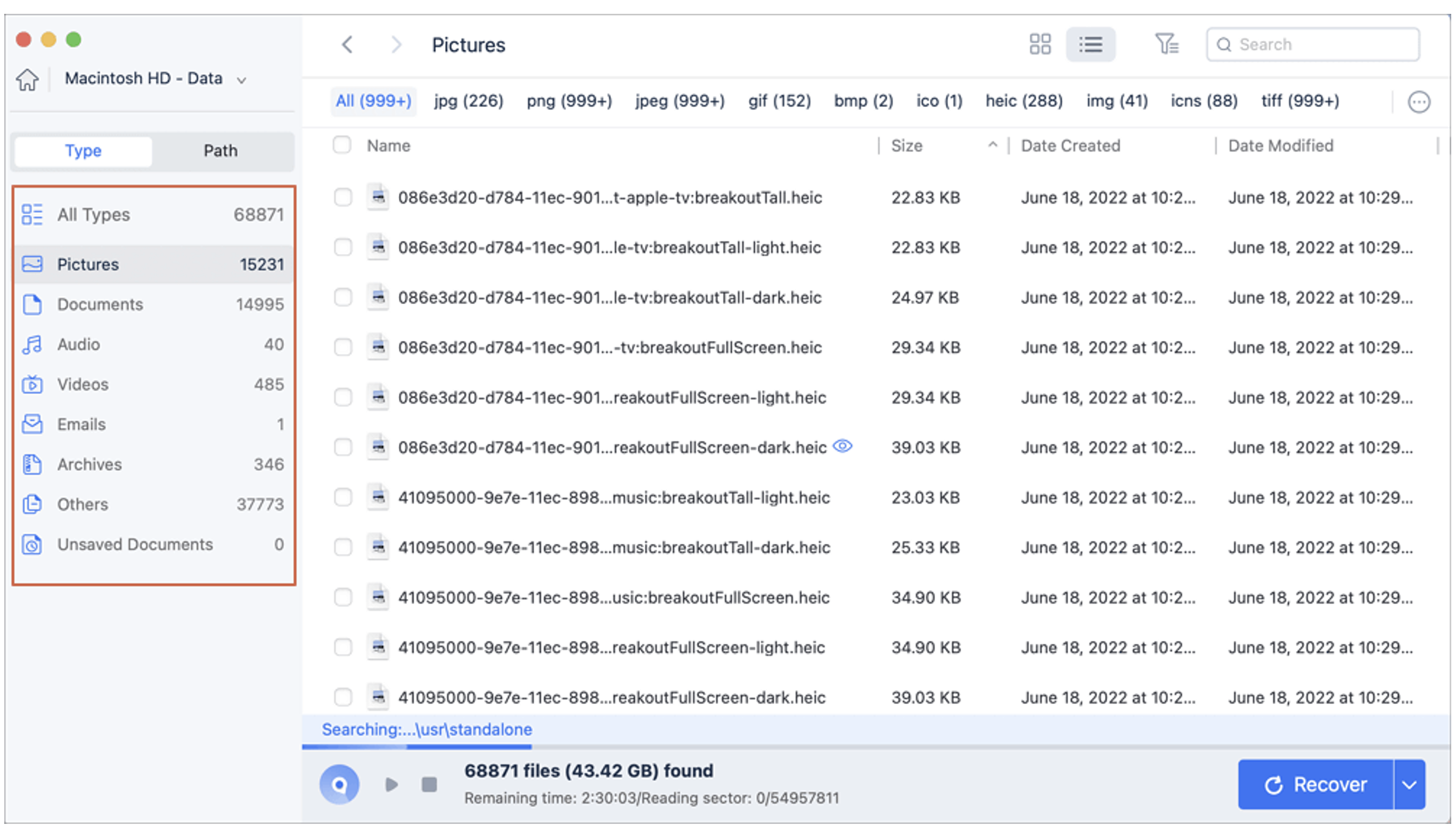 macintosh file recovery progress