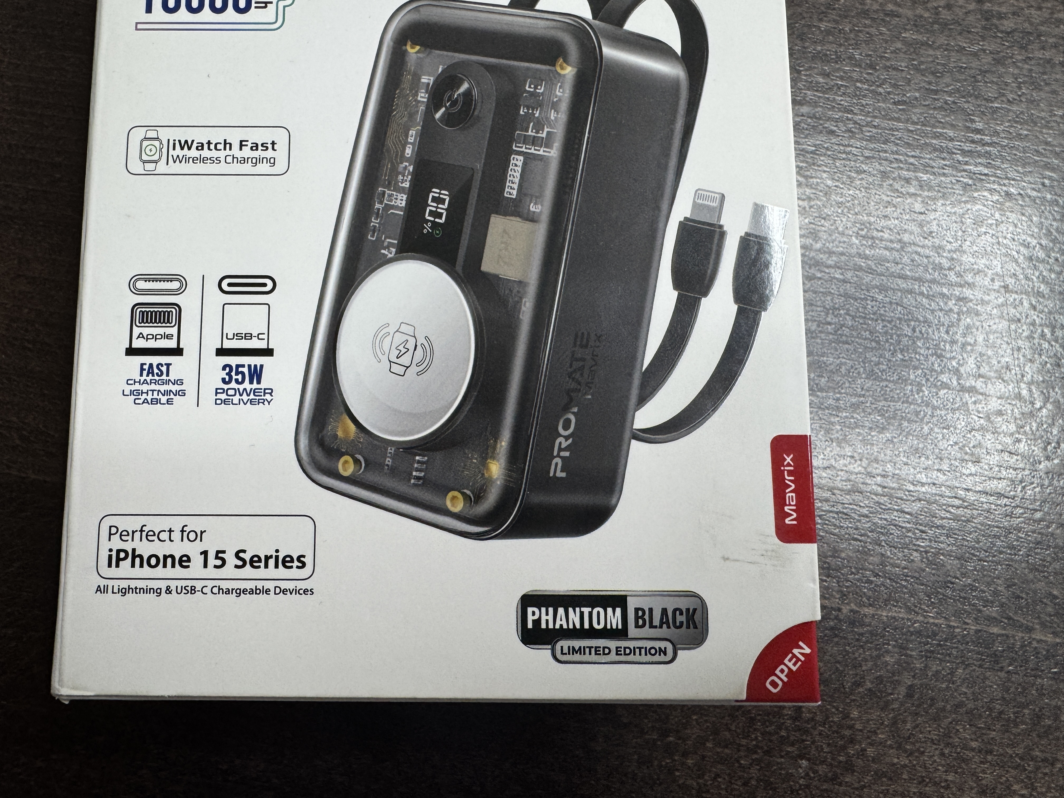 promate power bank box bottom