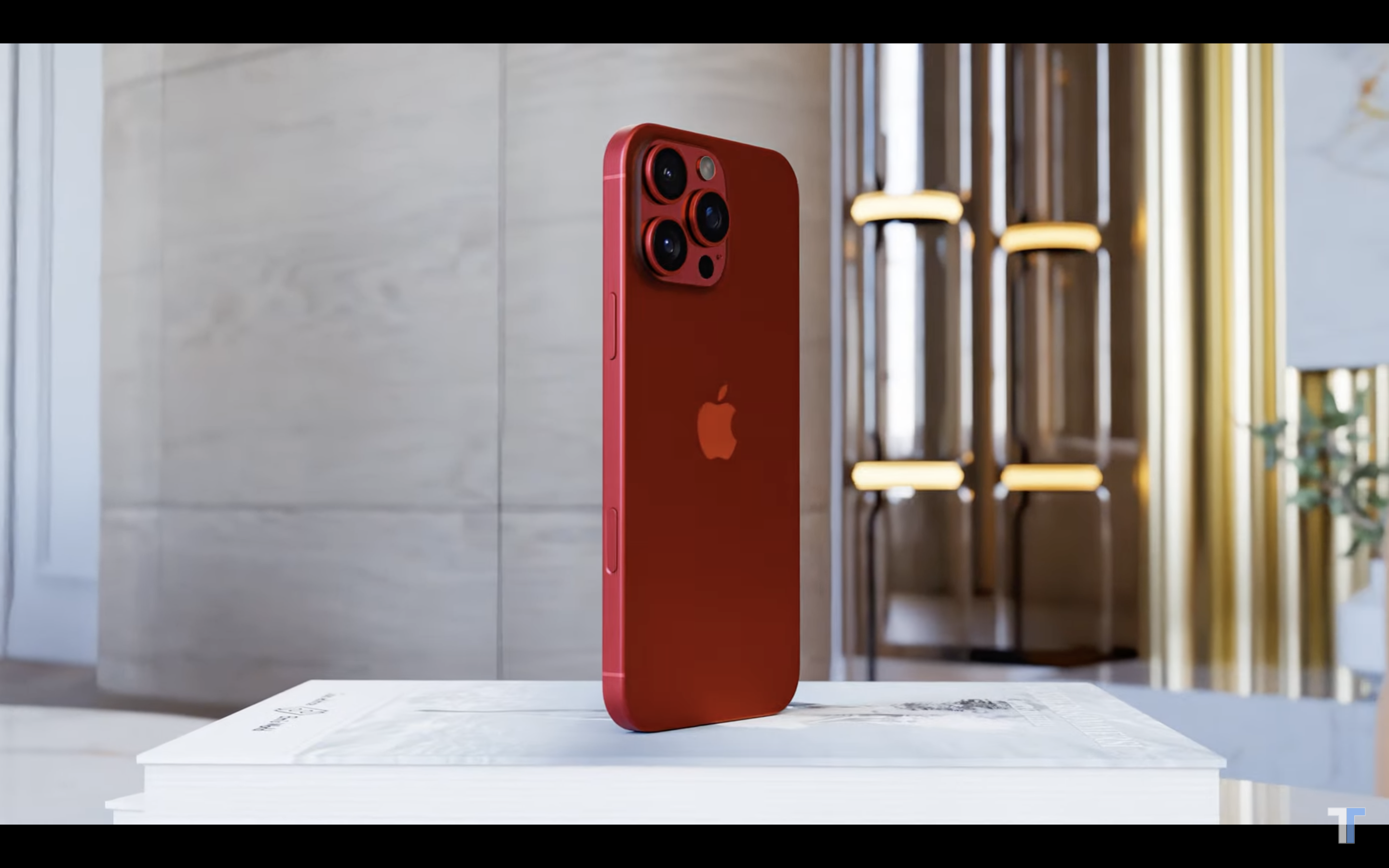 red smartphone on book