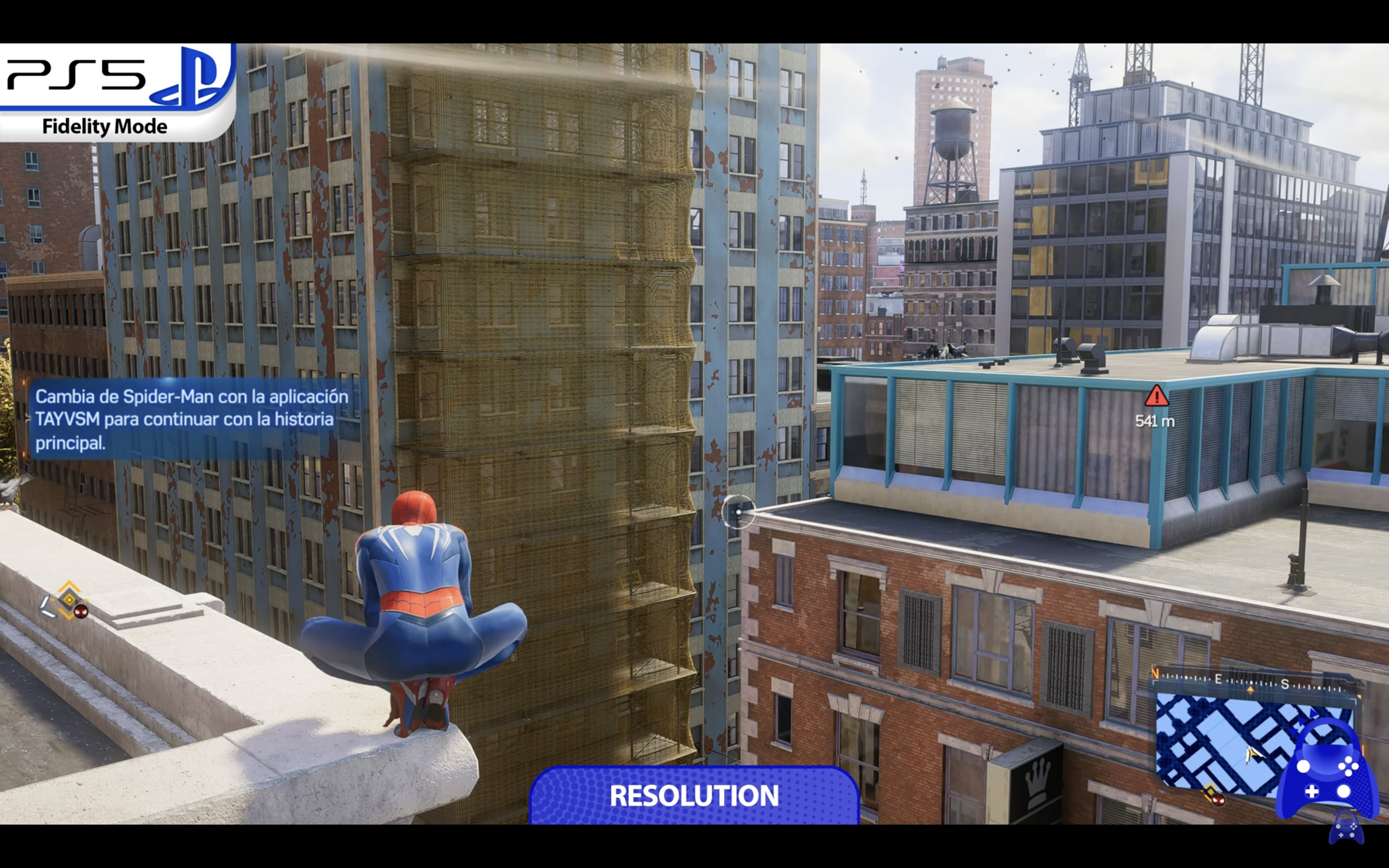 spiderman on rooftop ps5