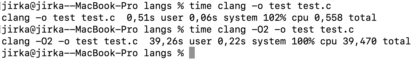 terminal clang test c