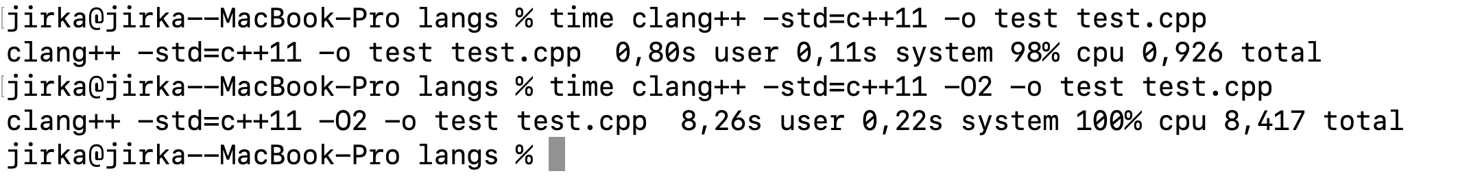 terminal clang test cpp