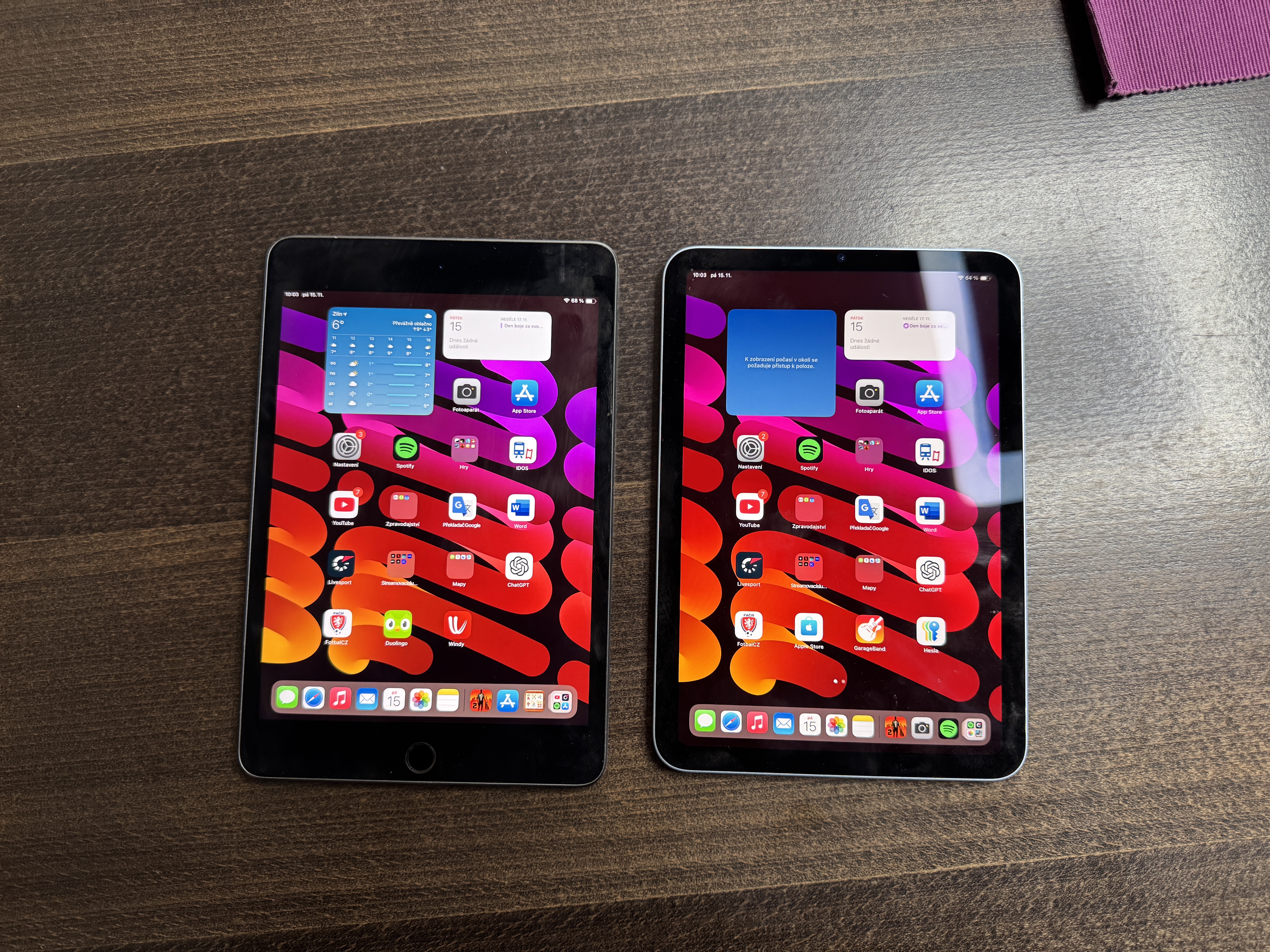 two ipads with apps on screen