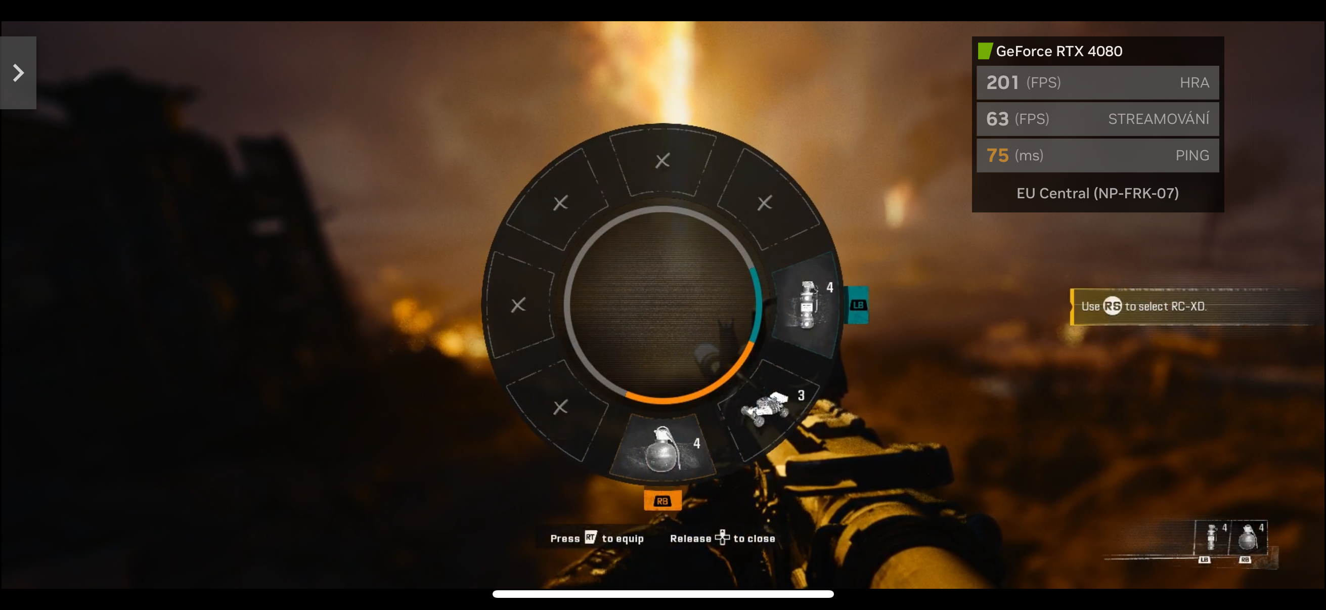 video game weapon selection