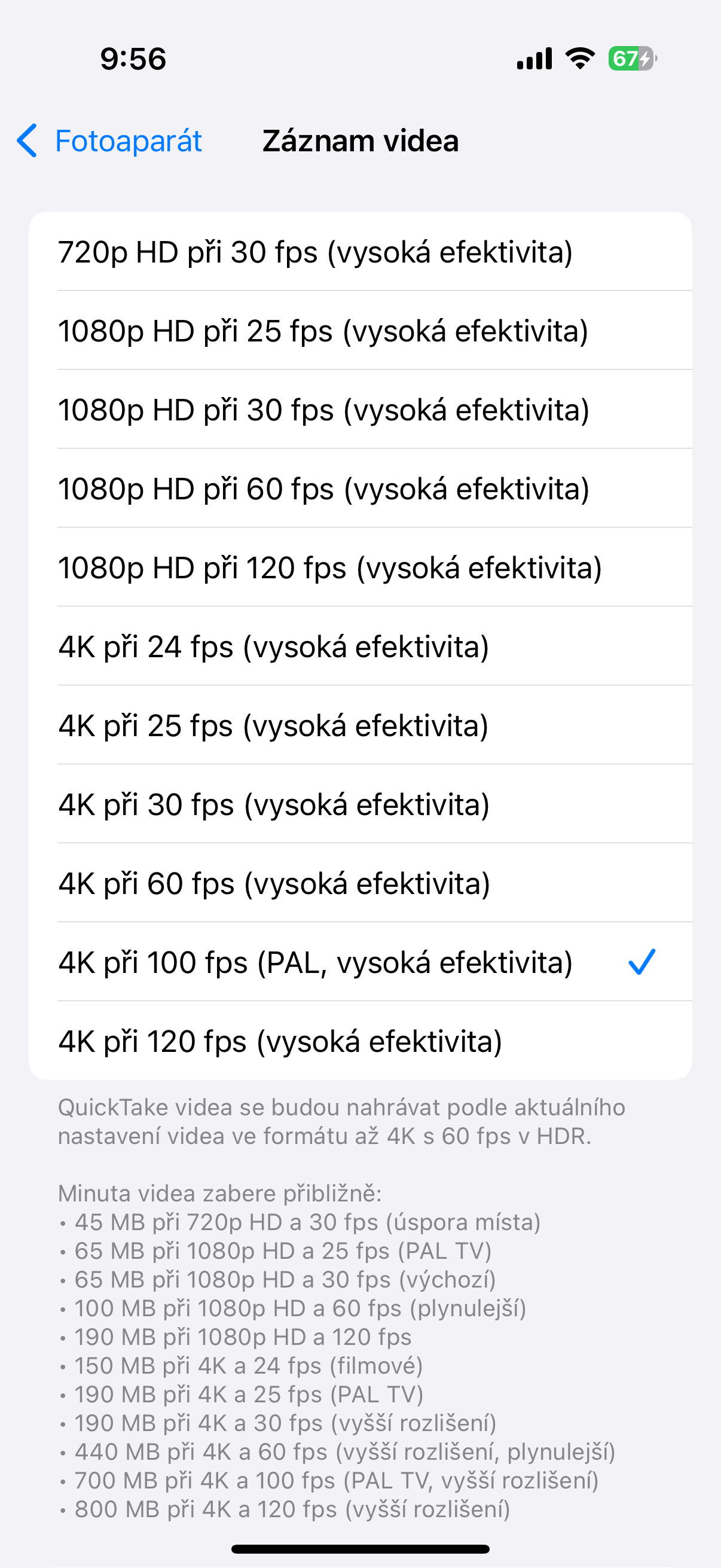 video resolution options