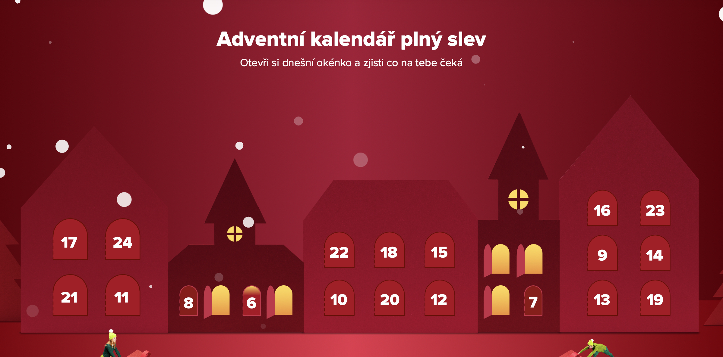 advent calendar red background
