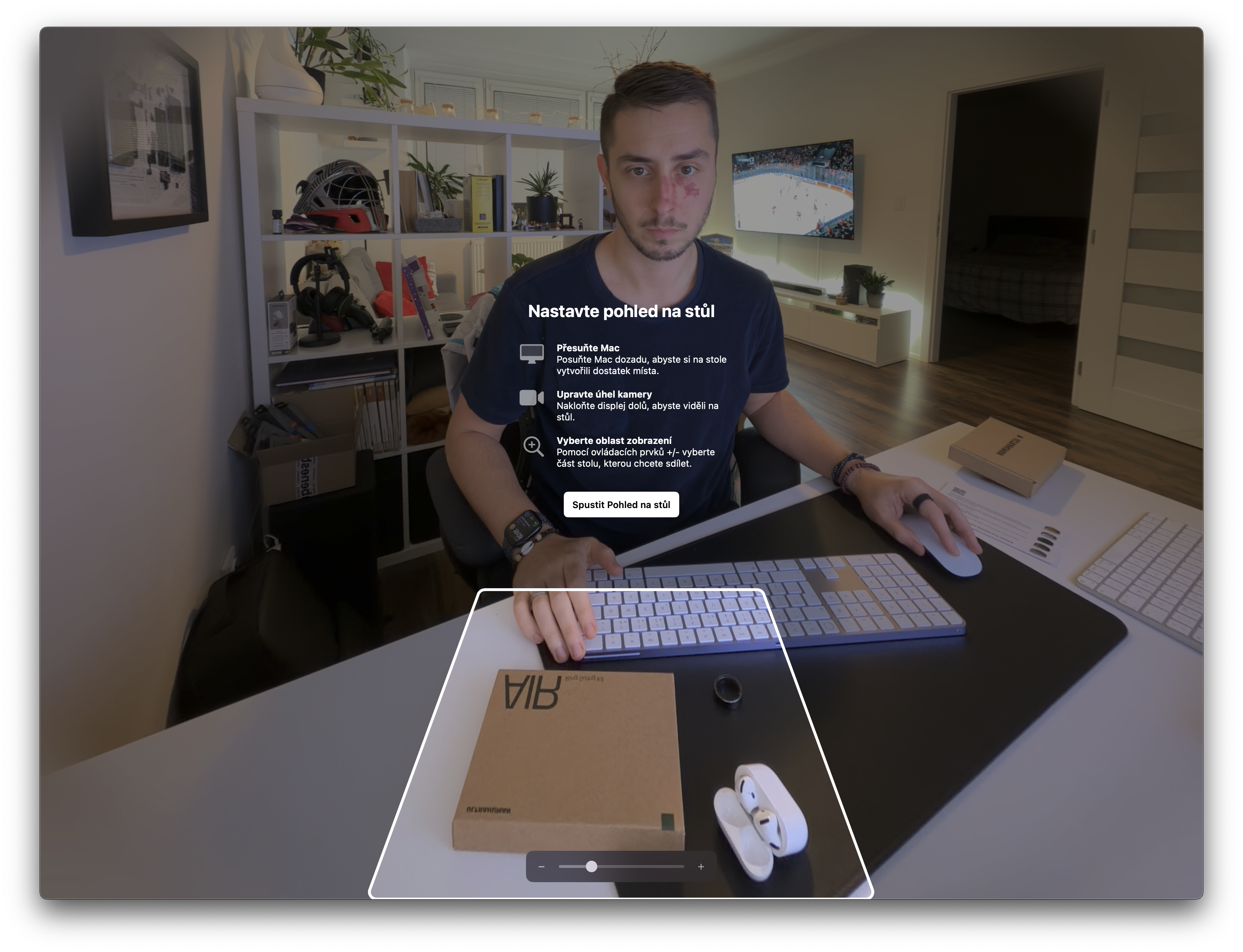 desk setup with keyboard