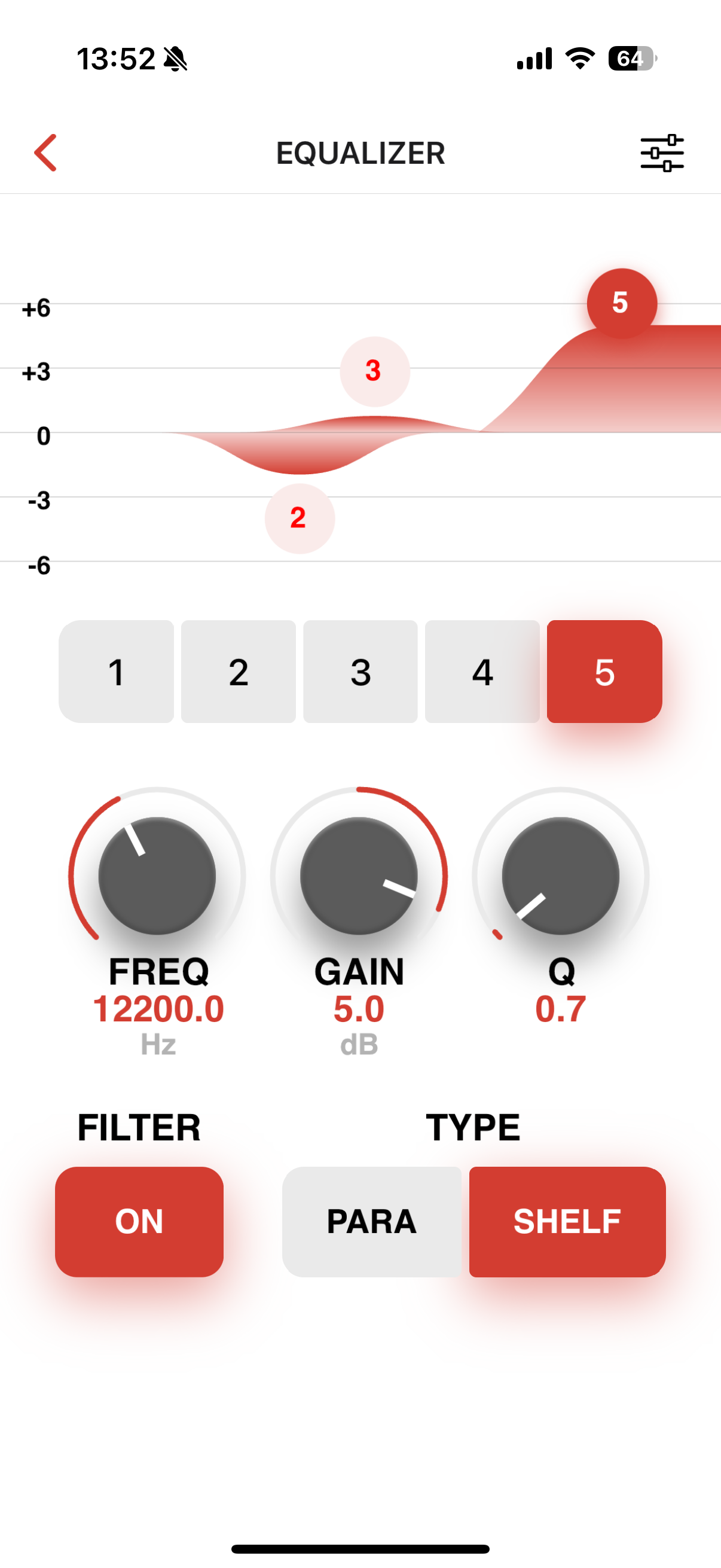 equalizer settings graph