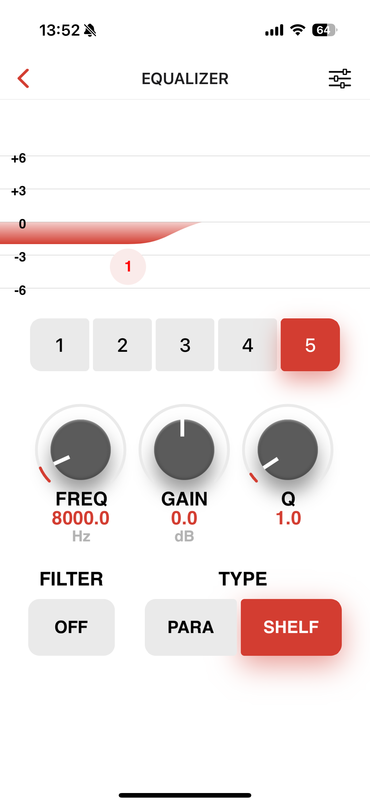 equalizer settings interface type shelf