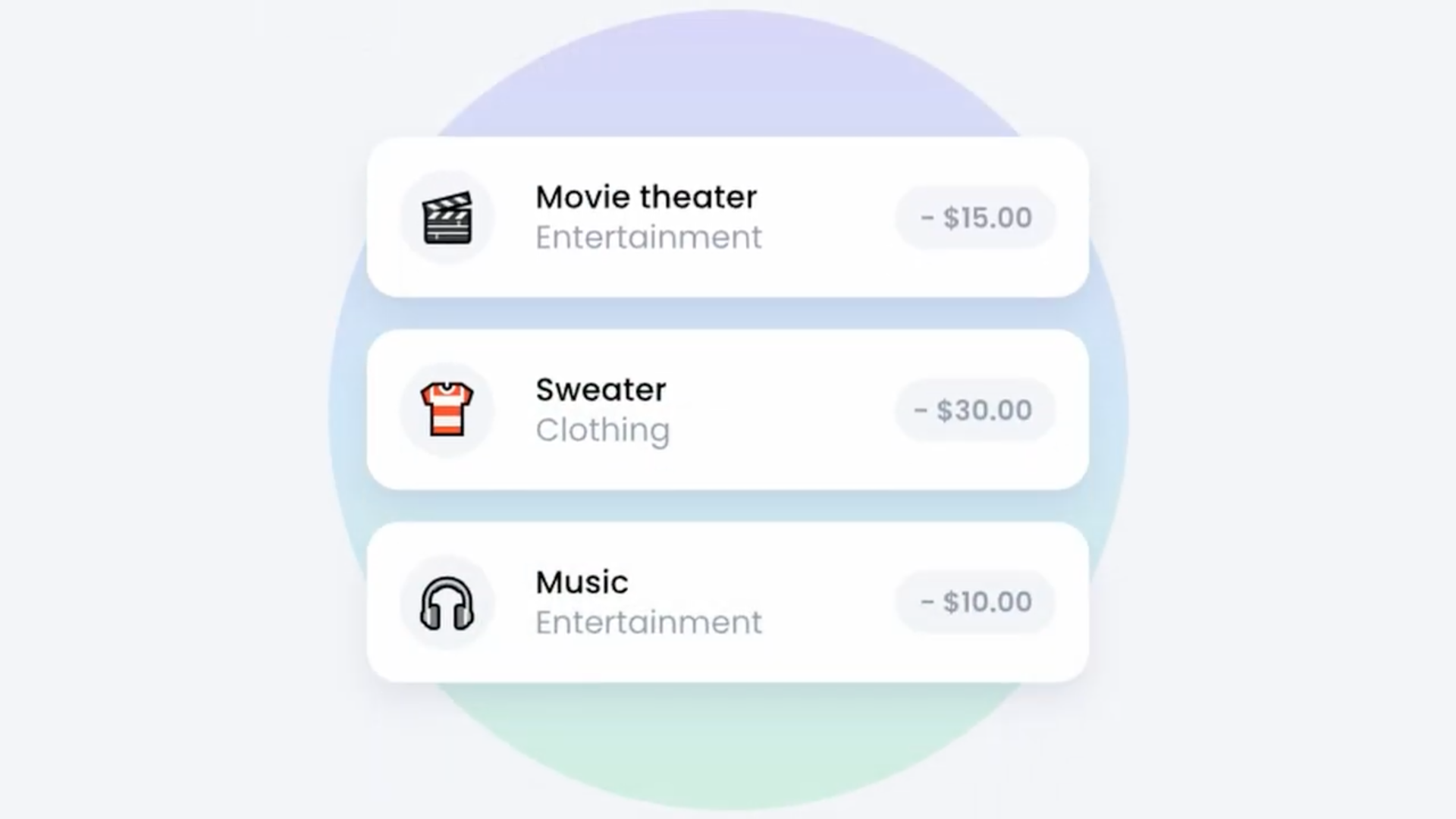 expense tracker interface