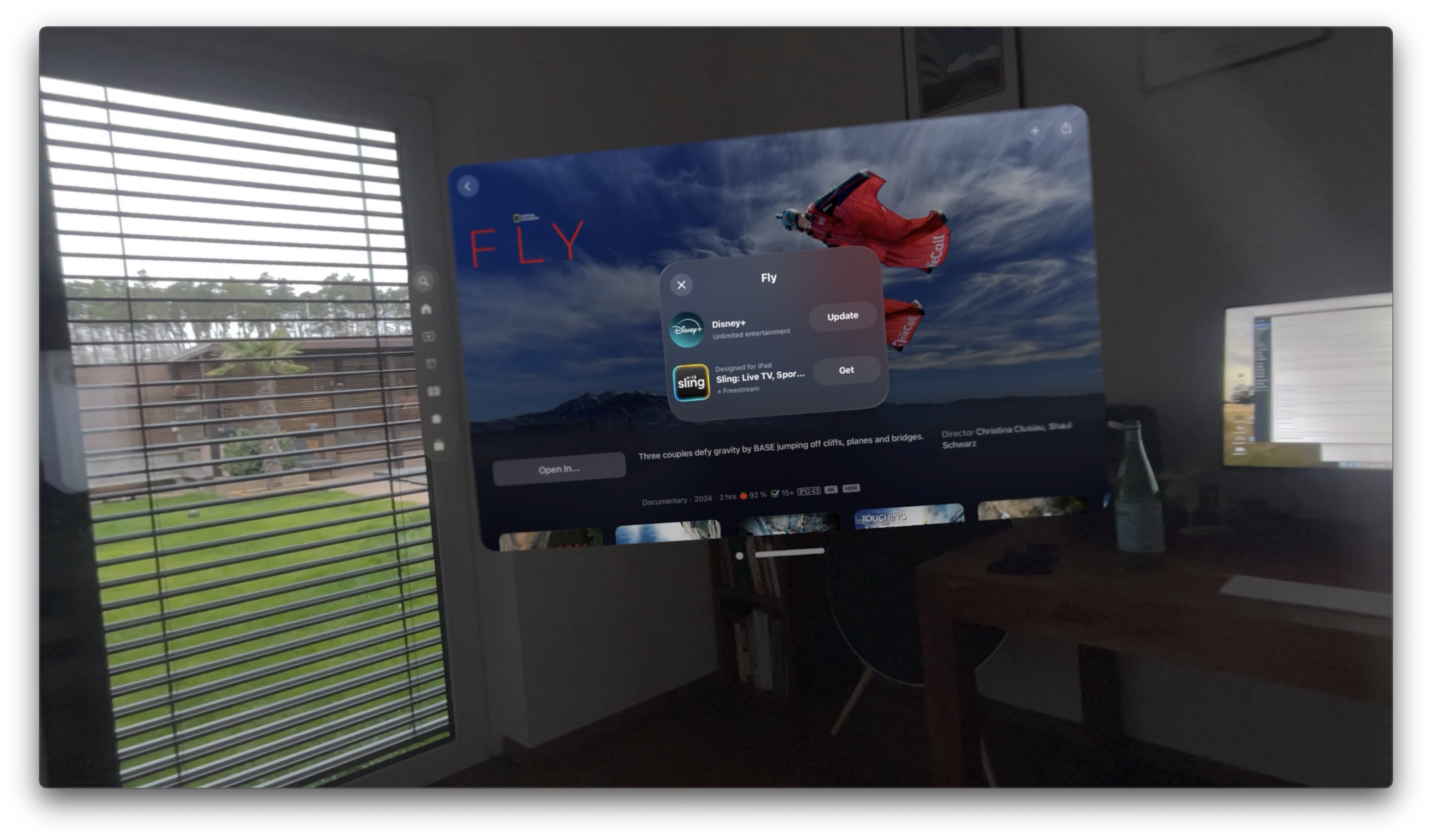 fly movie poster on screen