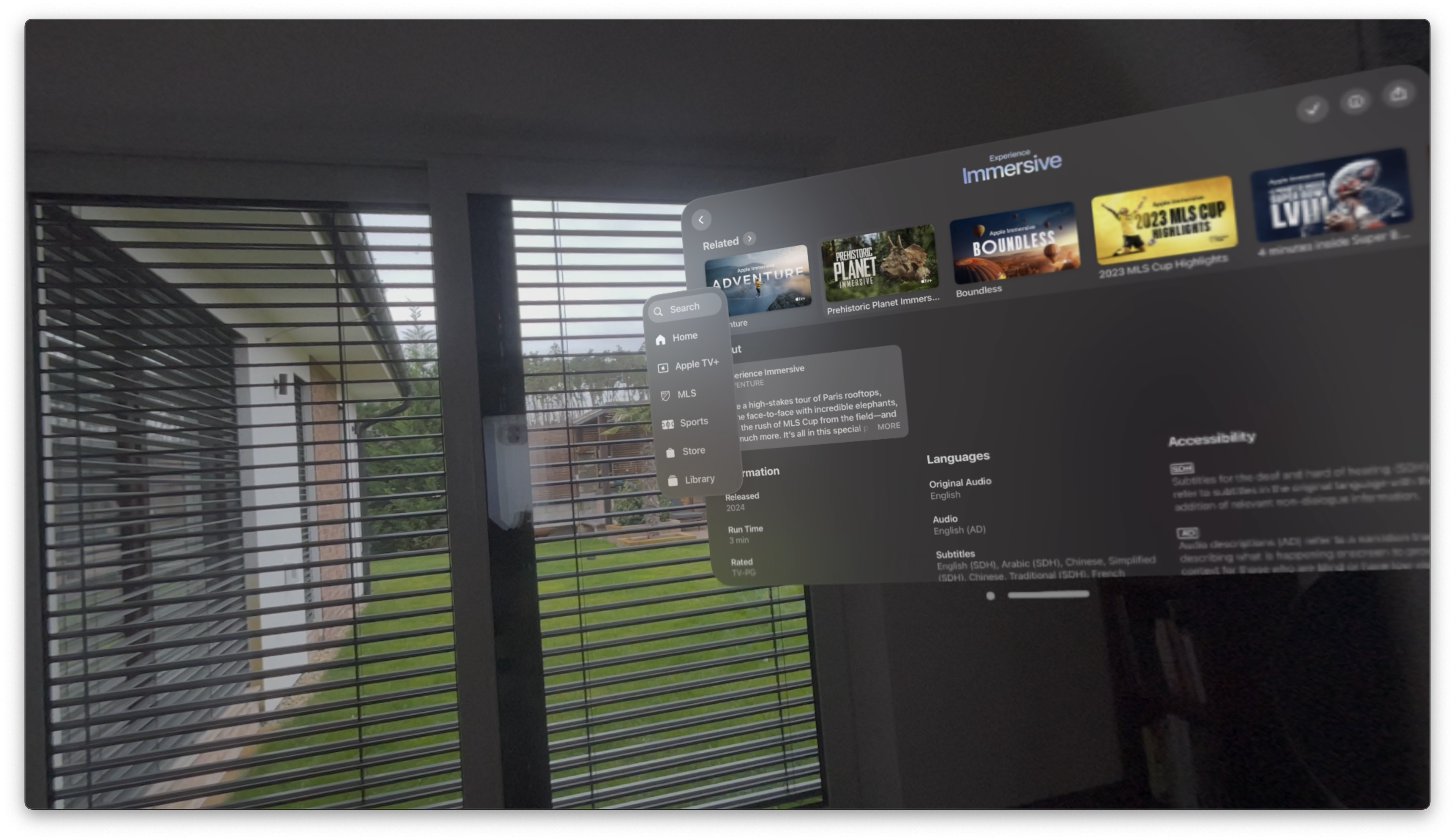 immersive content interface