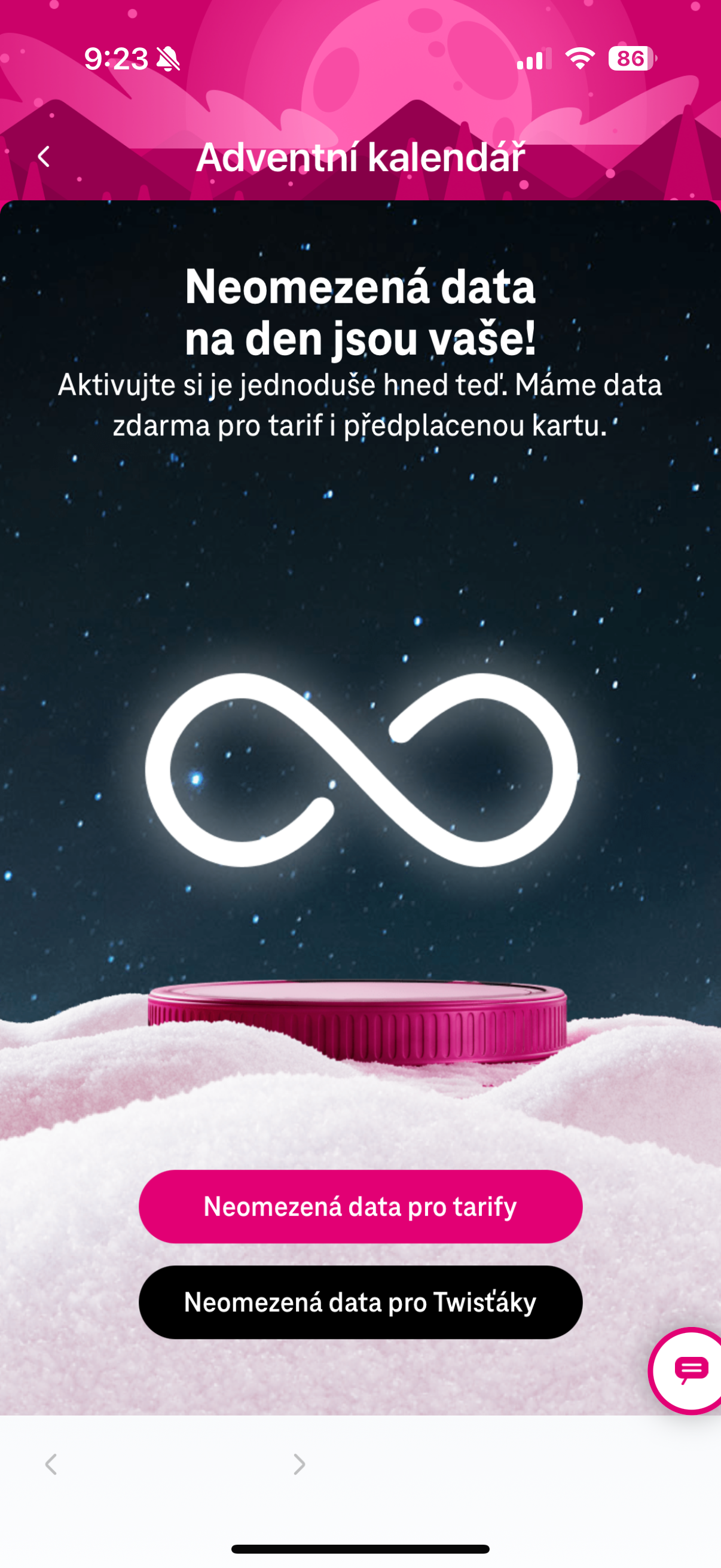 infinity symbol on snow