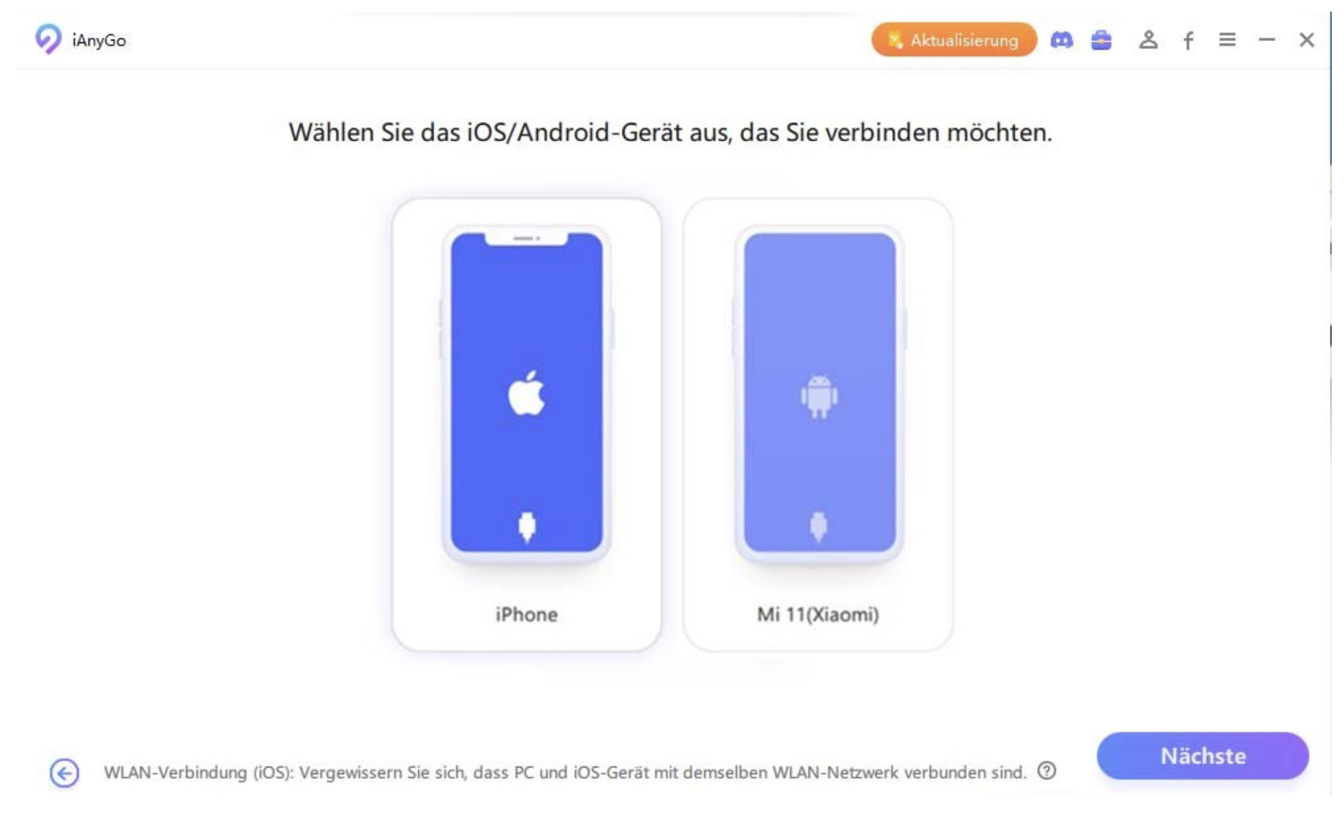 ios android device selection