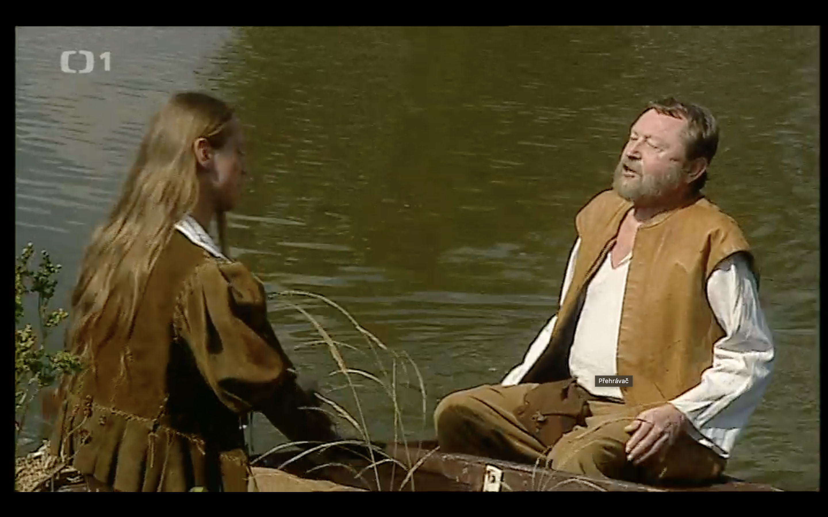 medieval costume river scene