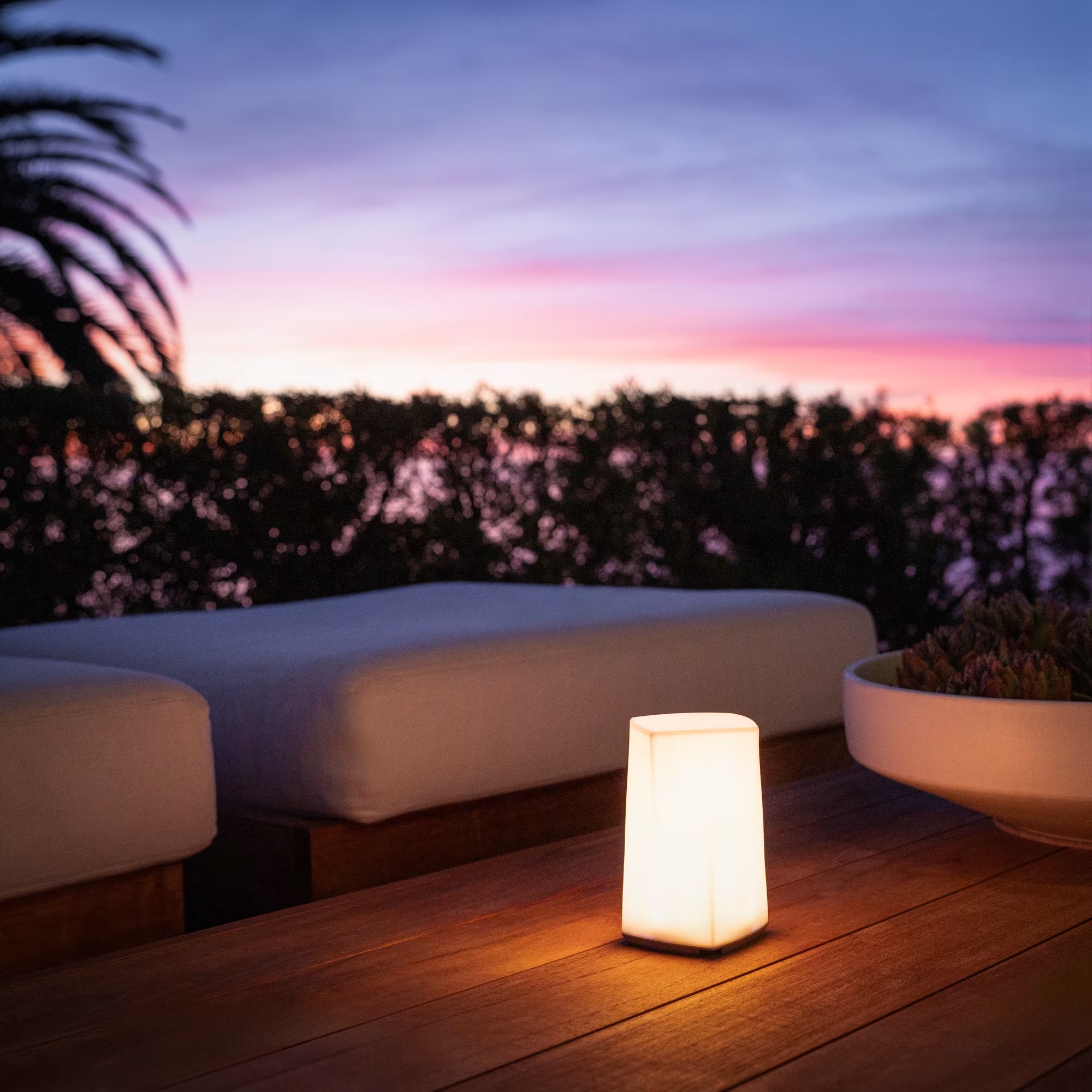 outdoor lamp sunset view