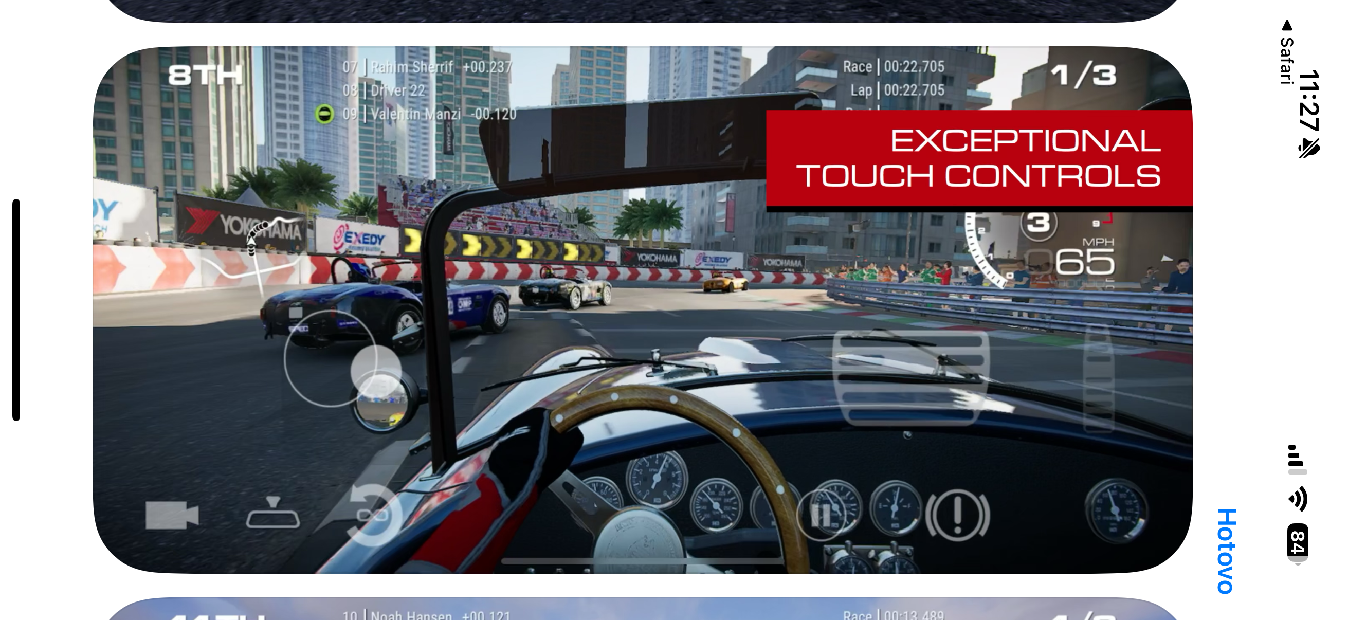 racing game with touch controls