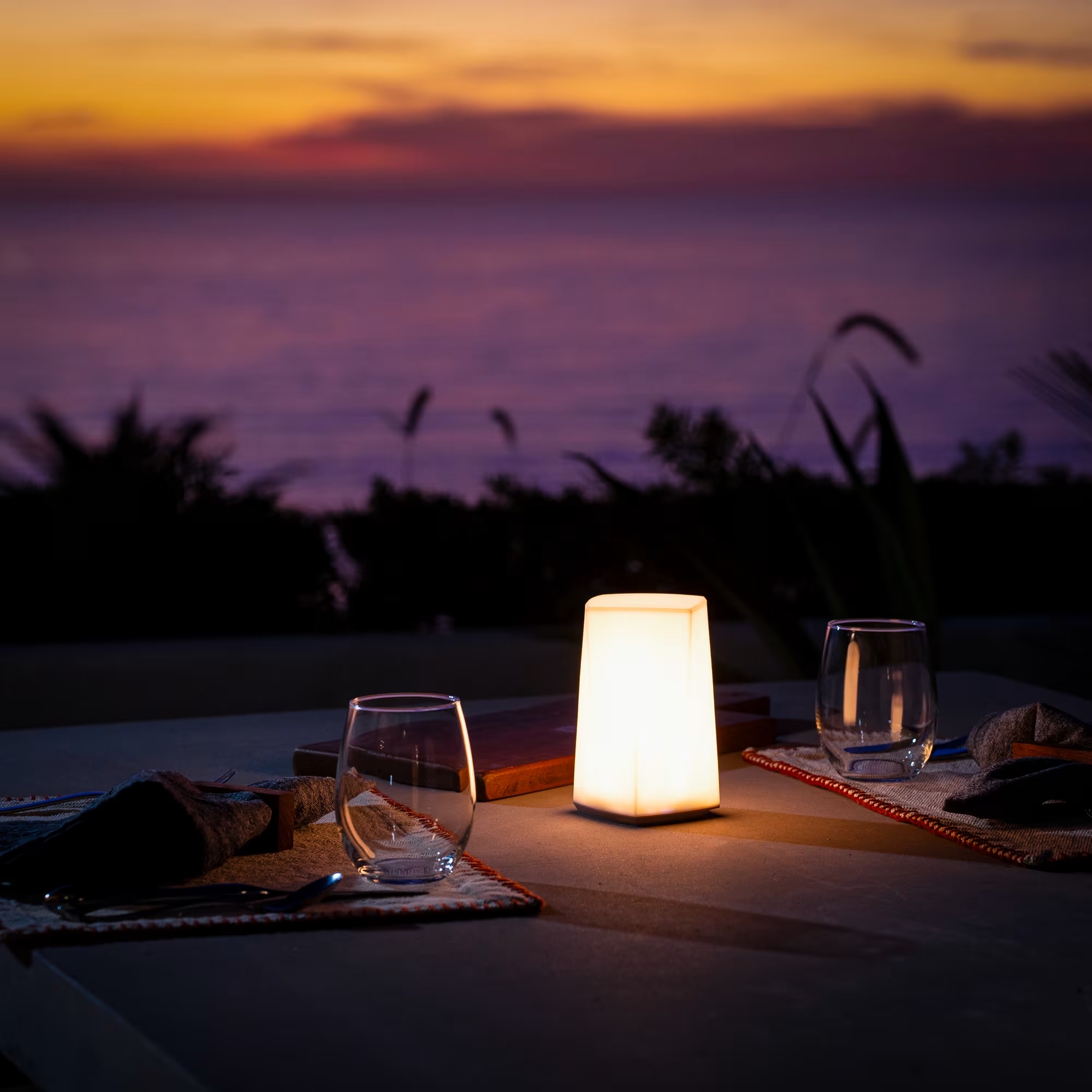 romantic dinner sunset
