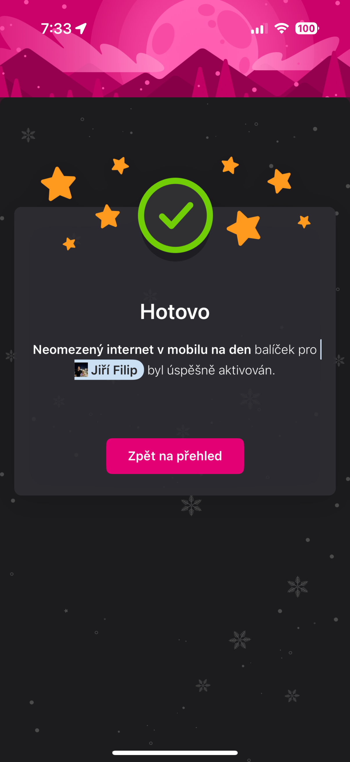successful mobile internet activation
