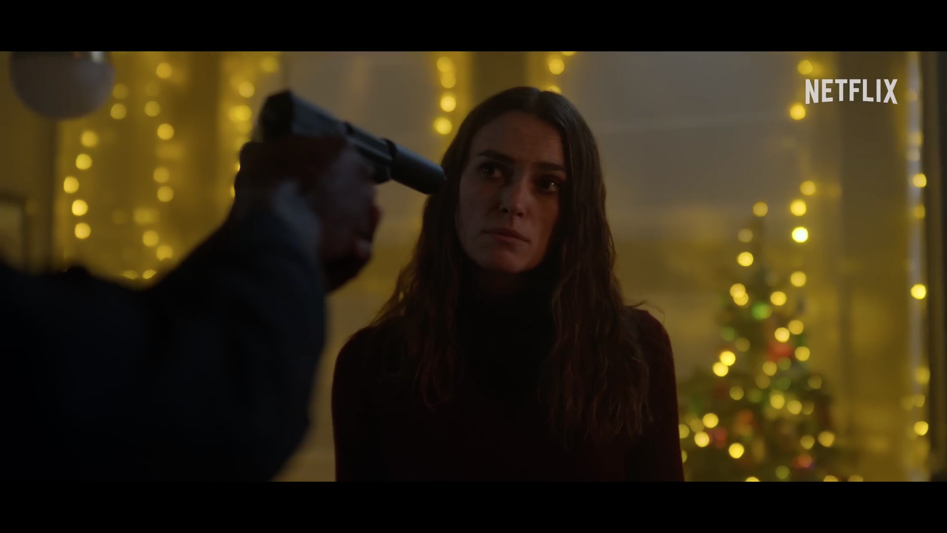 tense scene with gun and lights