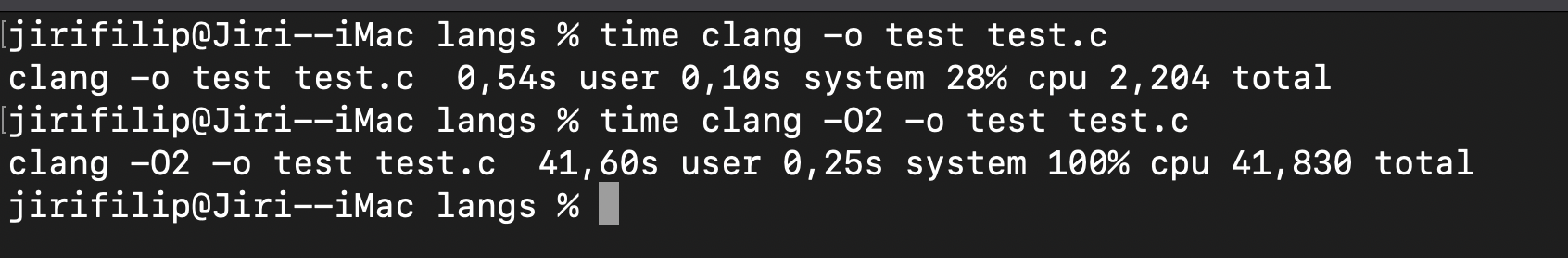 terminal clang test c