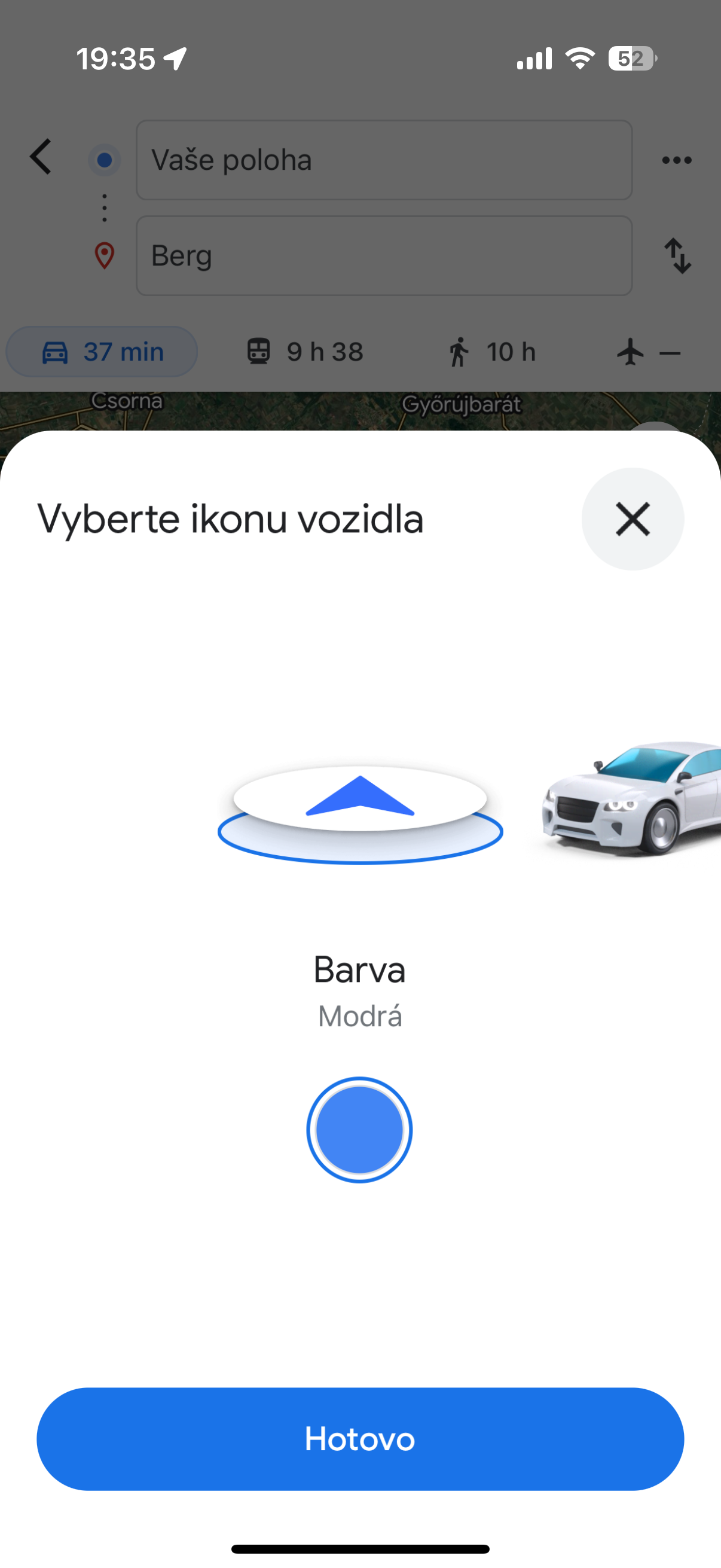 vehicle icon selection blue