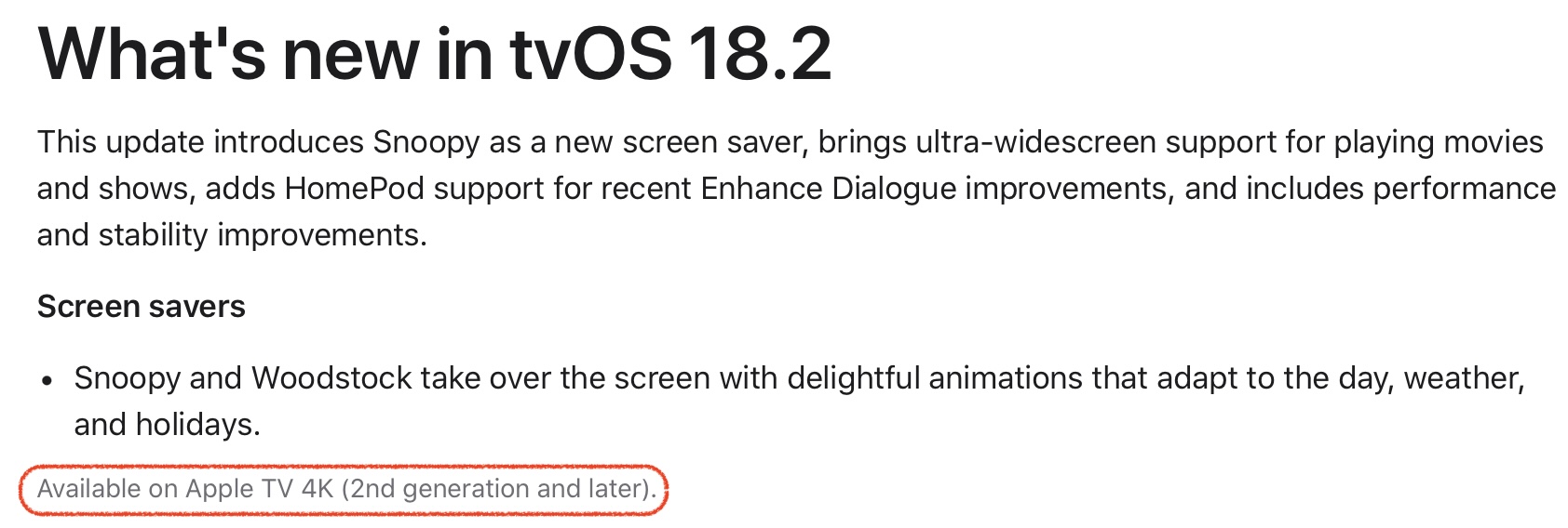whats new in tvos 18 2