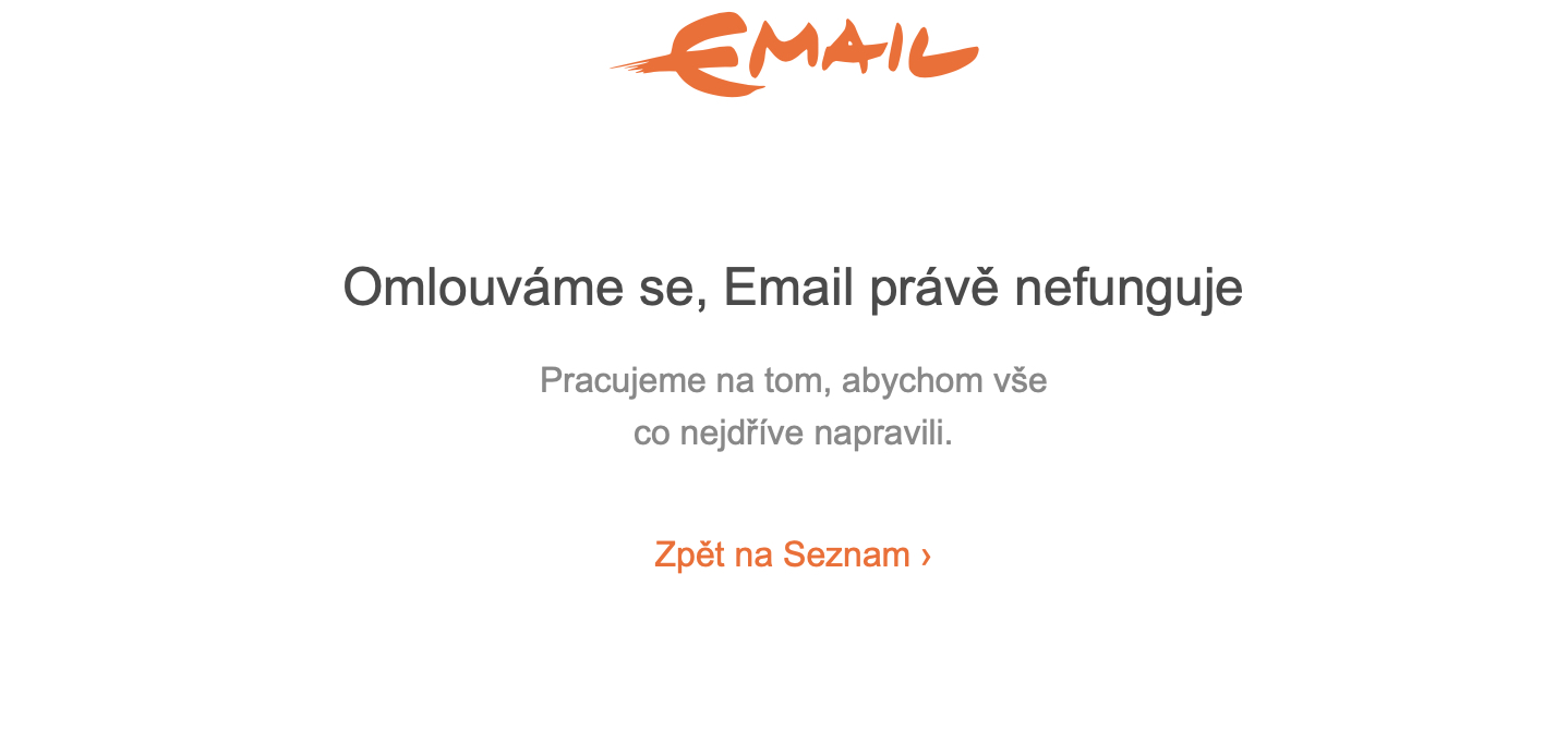email service unavailable message
