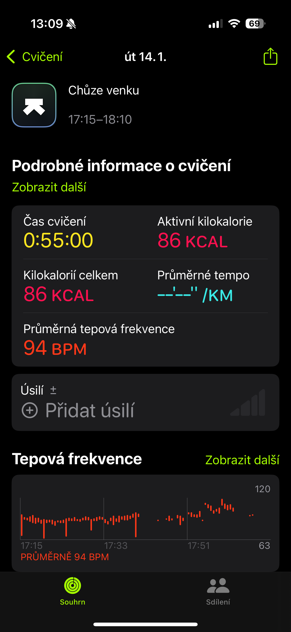 exercise session details