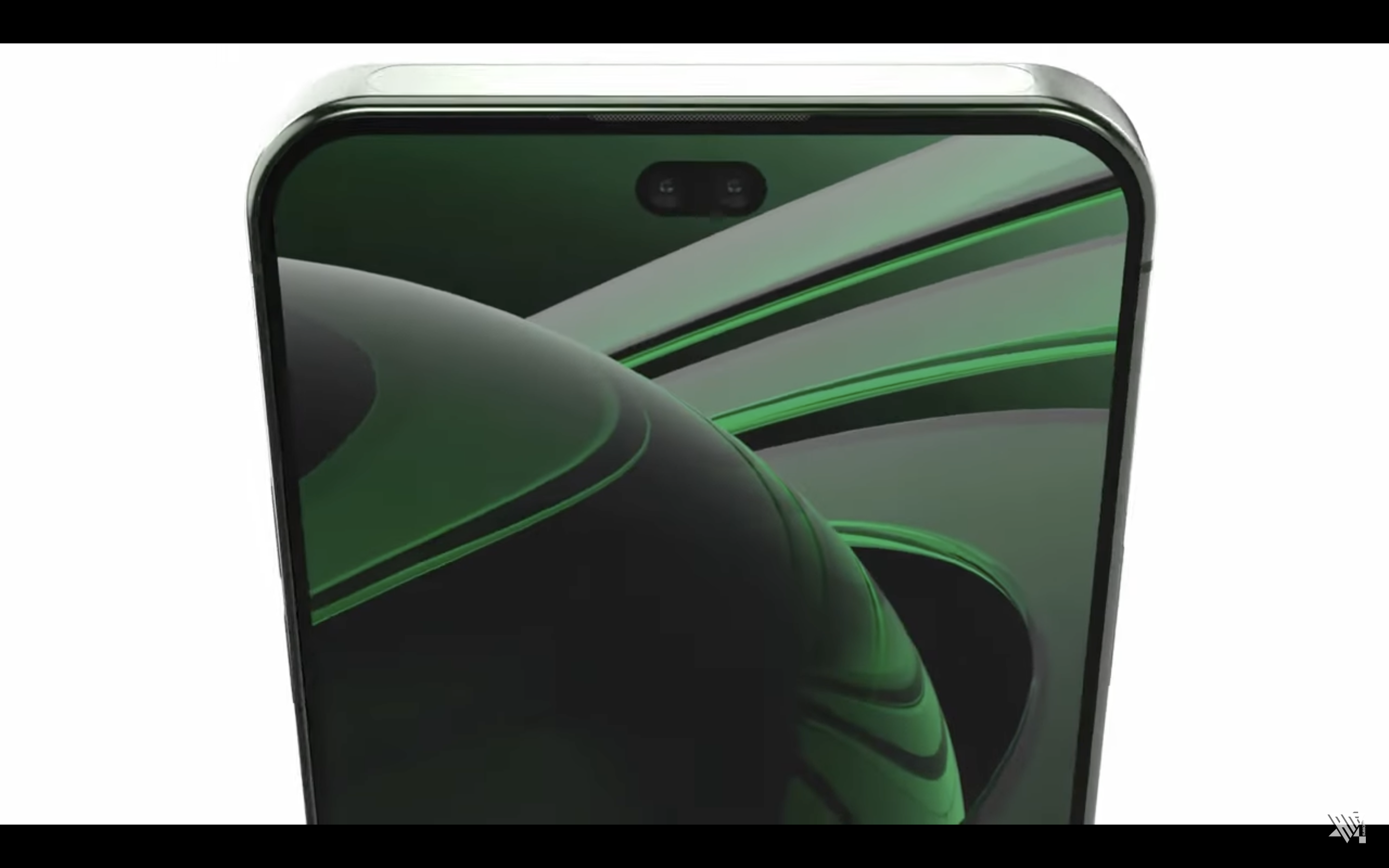 green smartphone display