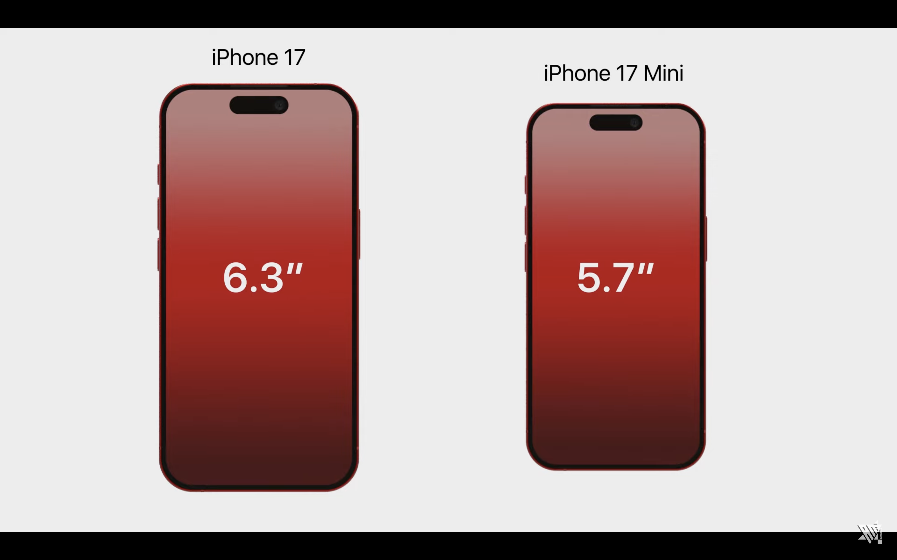 iphone 17 and mini size comparison