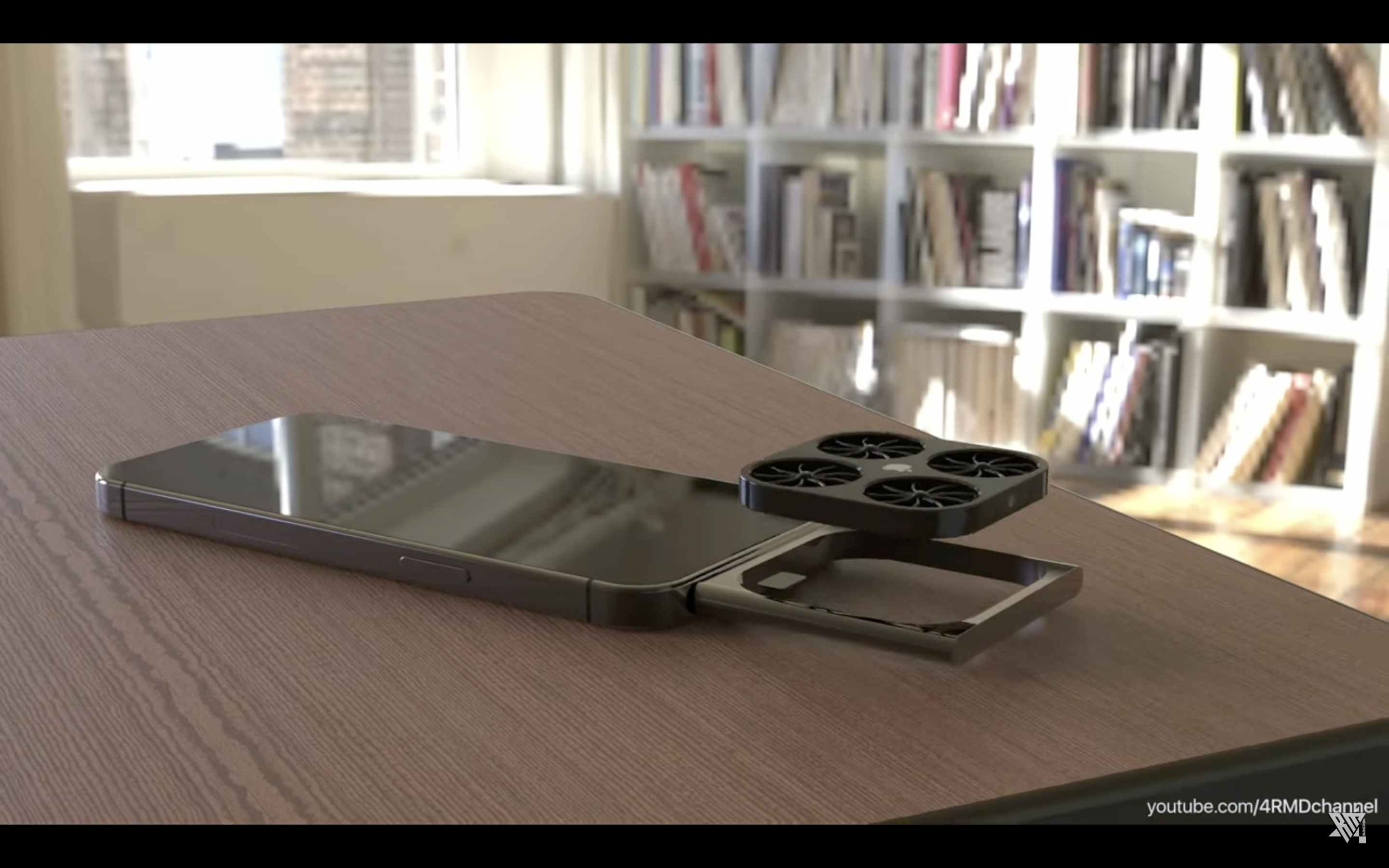 iphone drone attachment on table