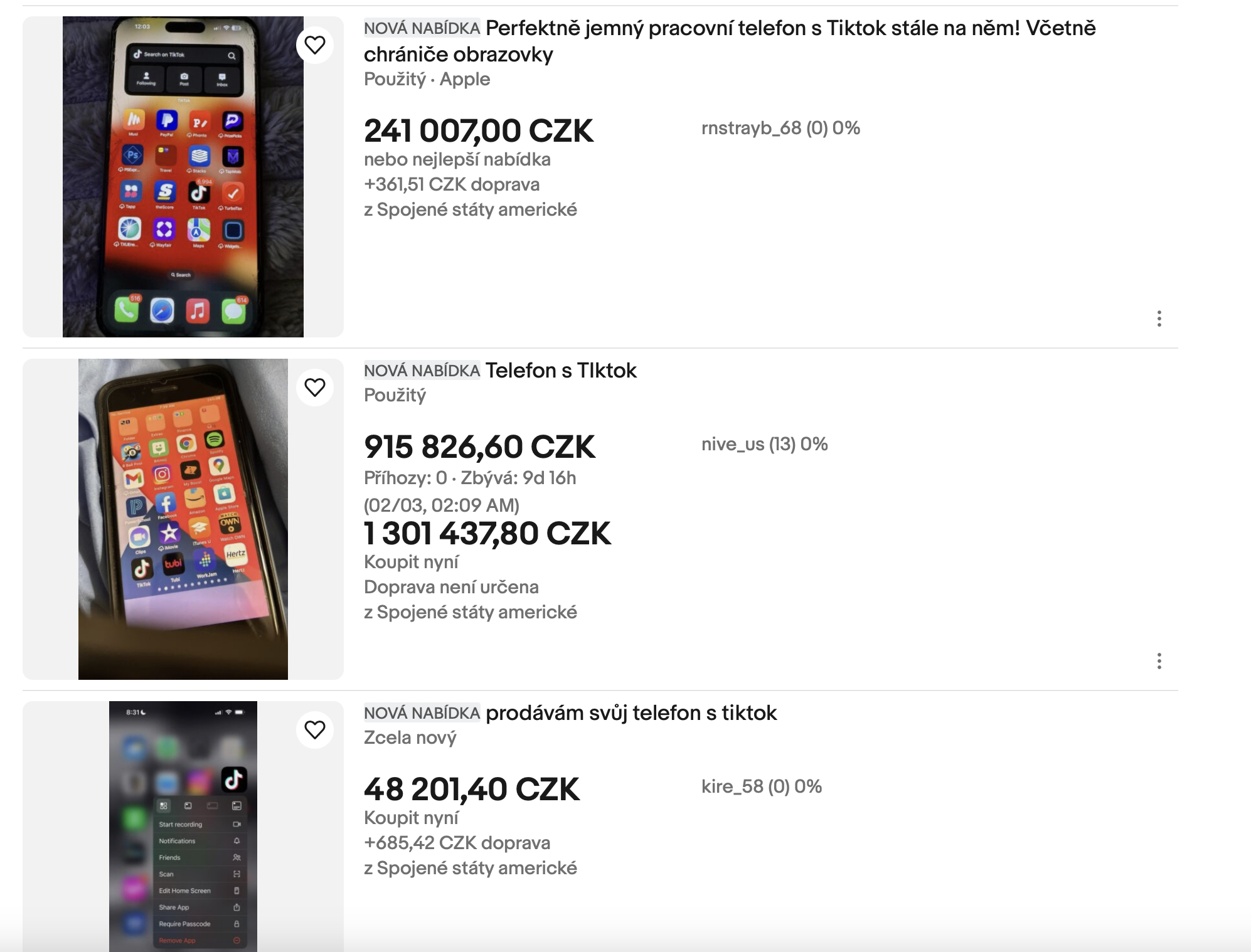 iphone listings with prices
