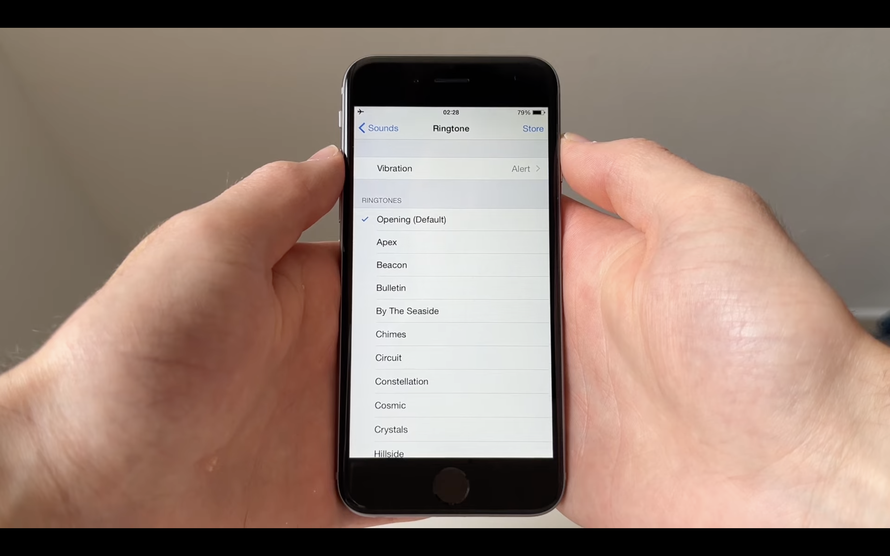 iphone ringtone selection