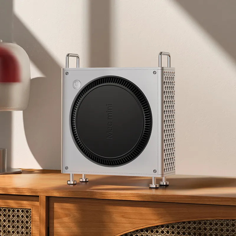 mac mini on wooden surface