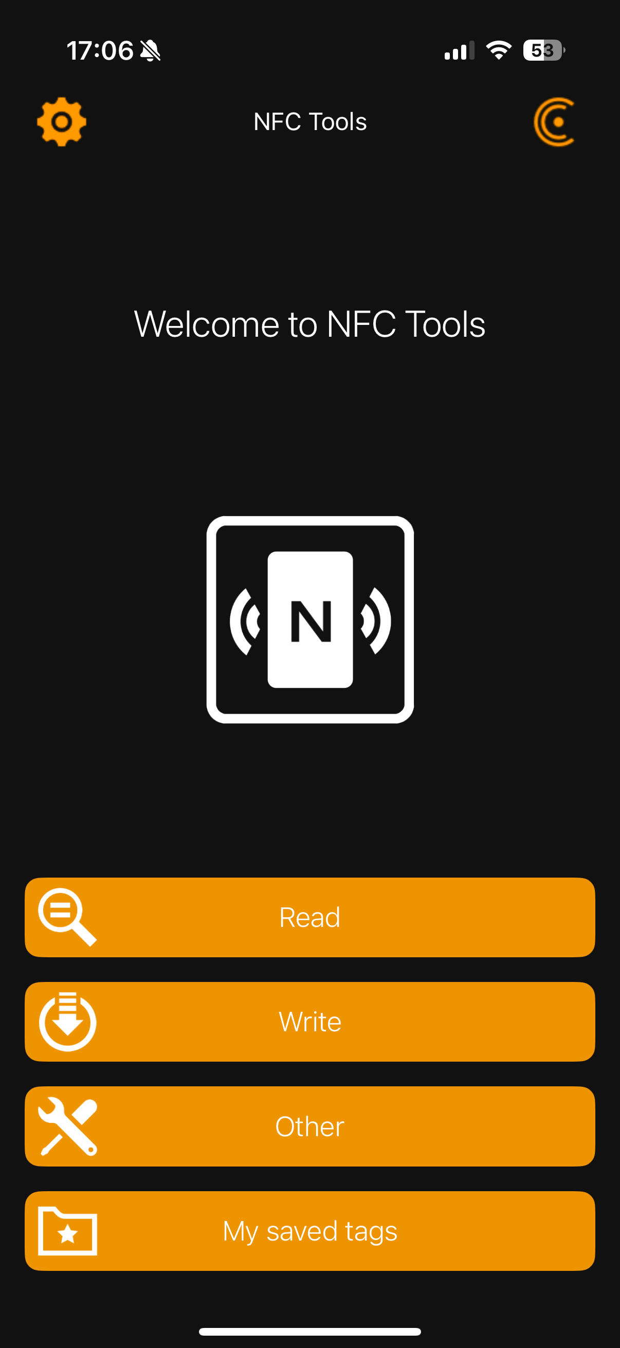 nfc tools app interface
