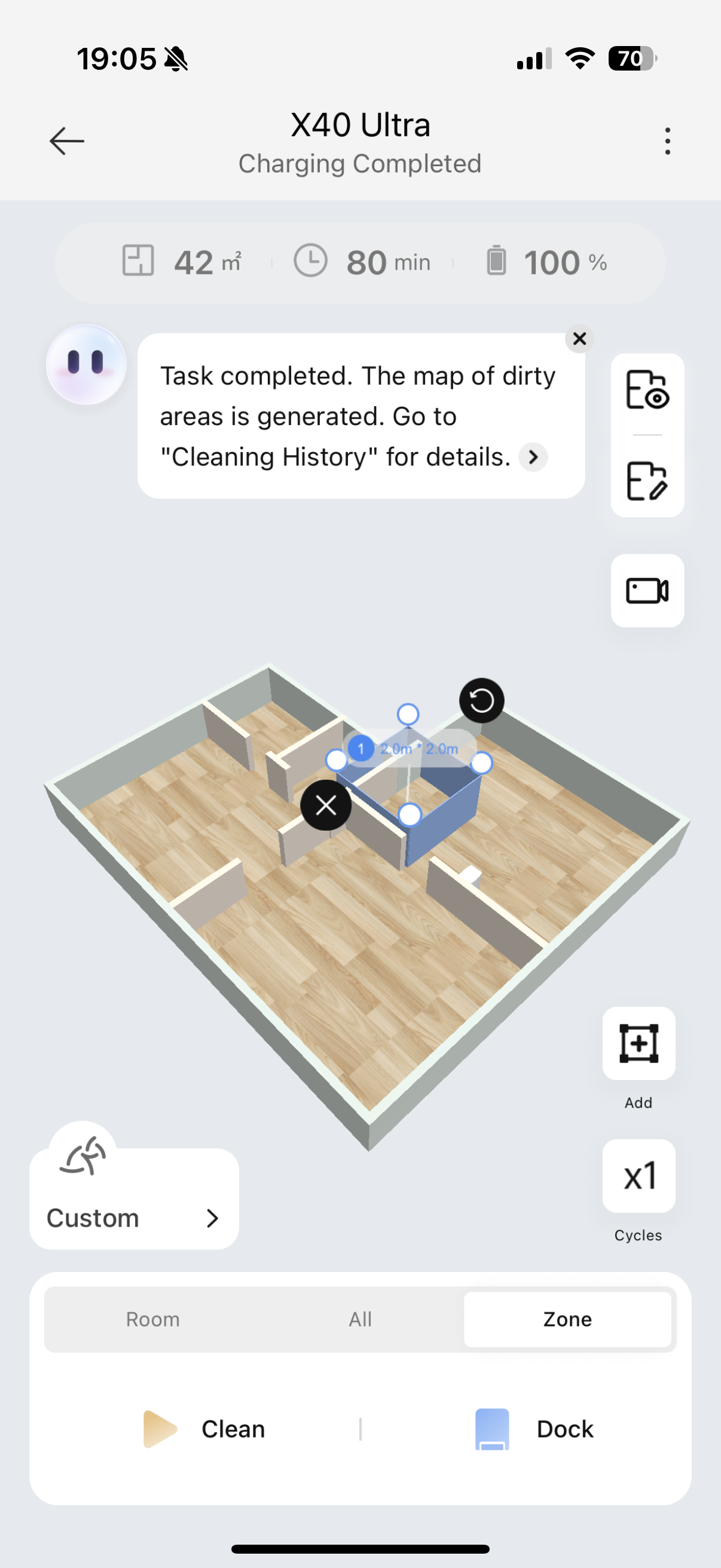 robot vacuum charging completed