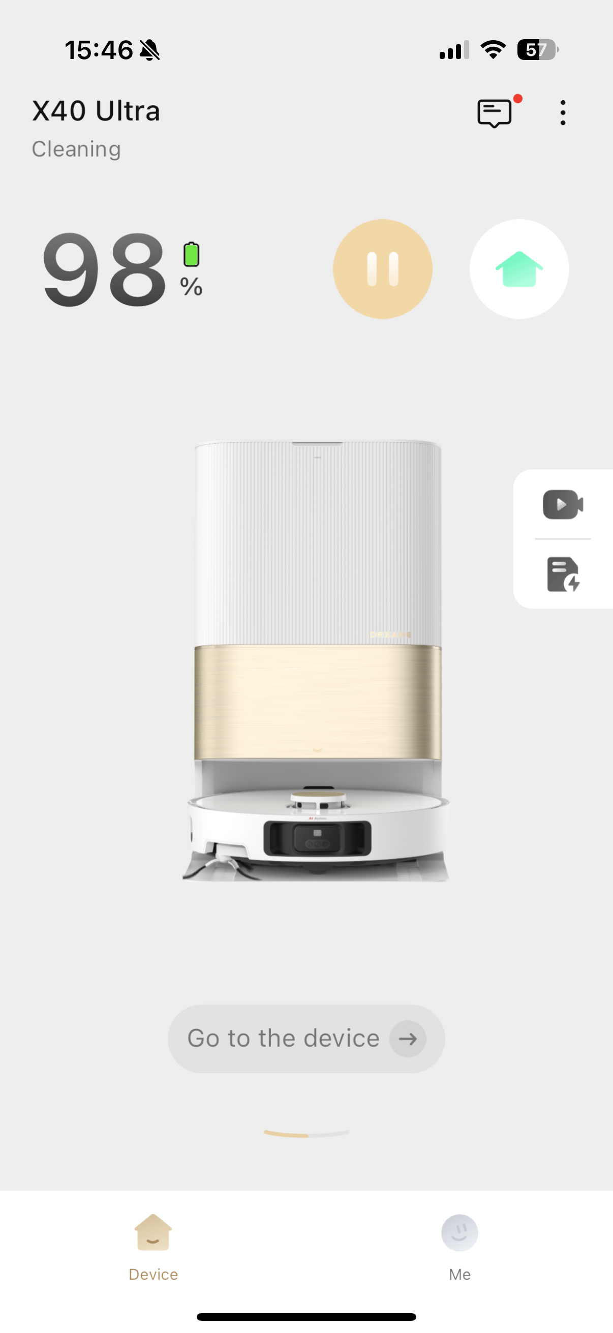 robot vacuum cleaning status