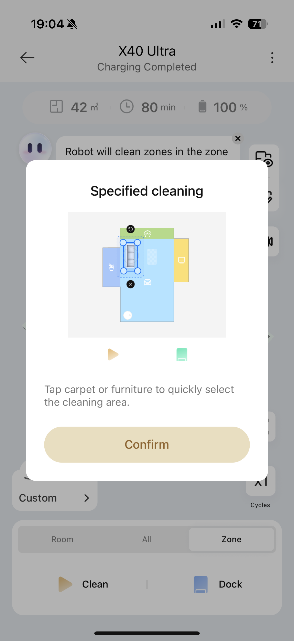 robot vacuum specified cleaning