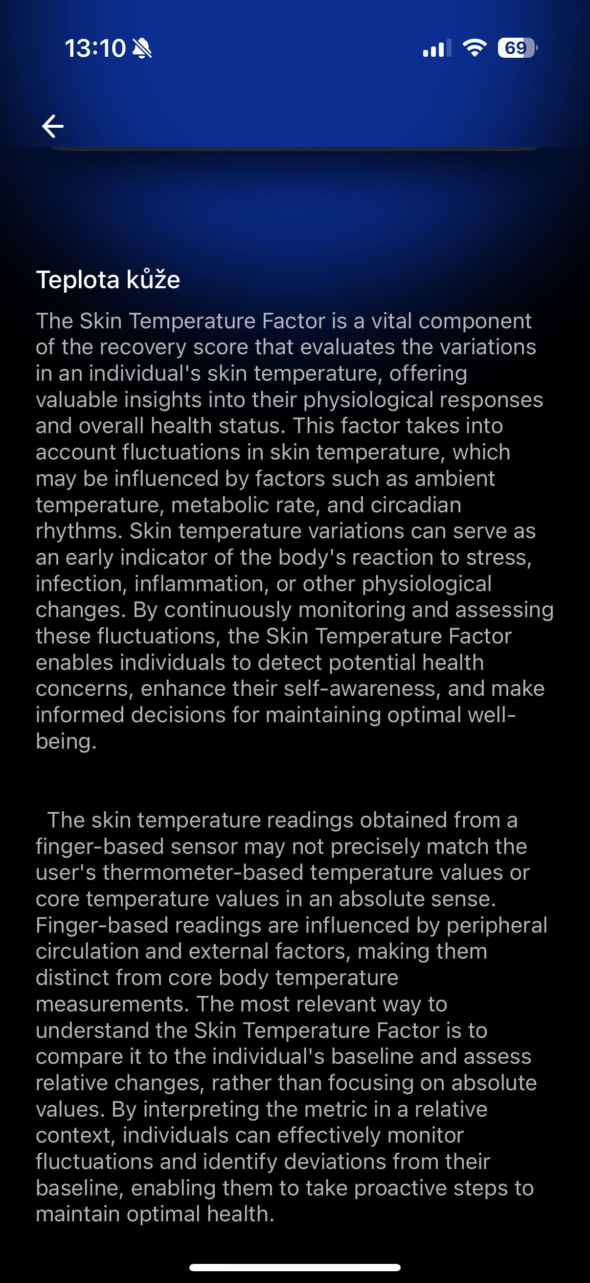skin temperature description